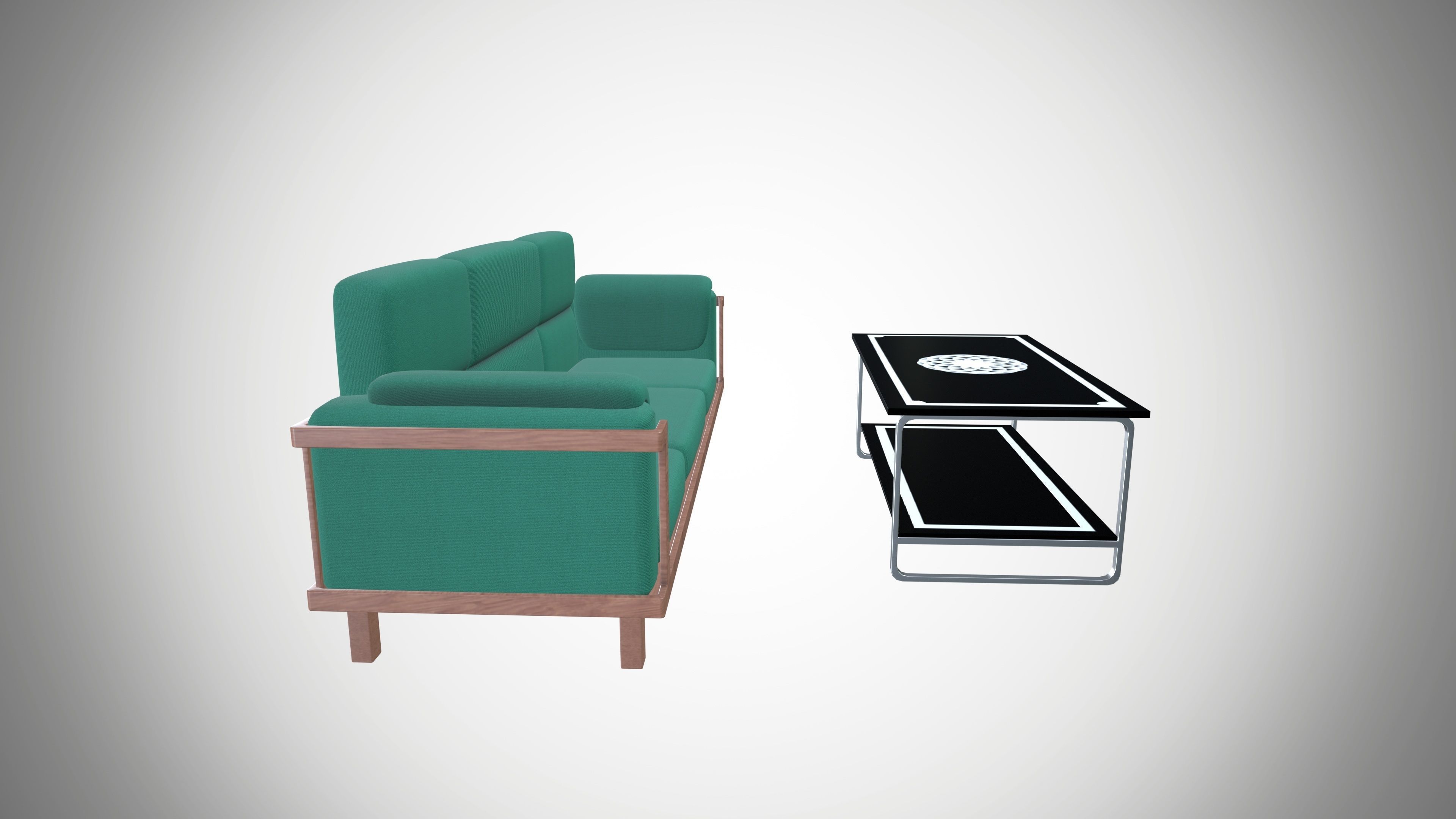 Sofa and Table 3D model_6