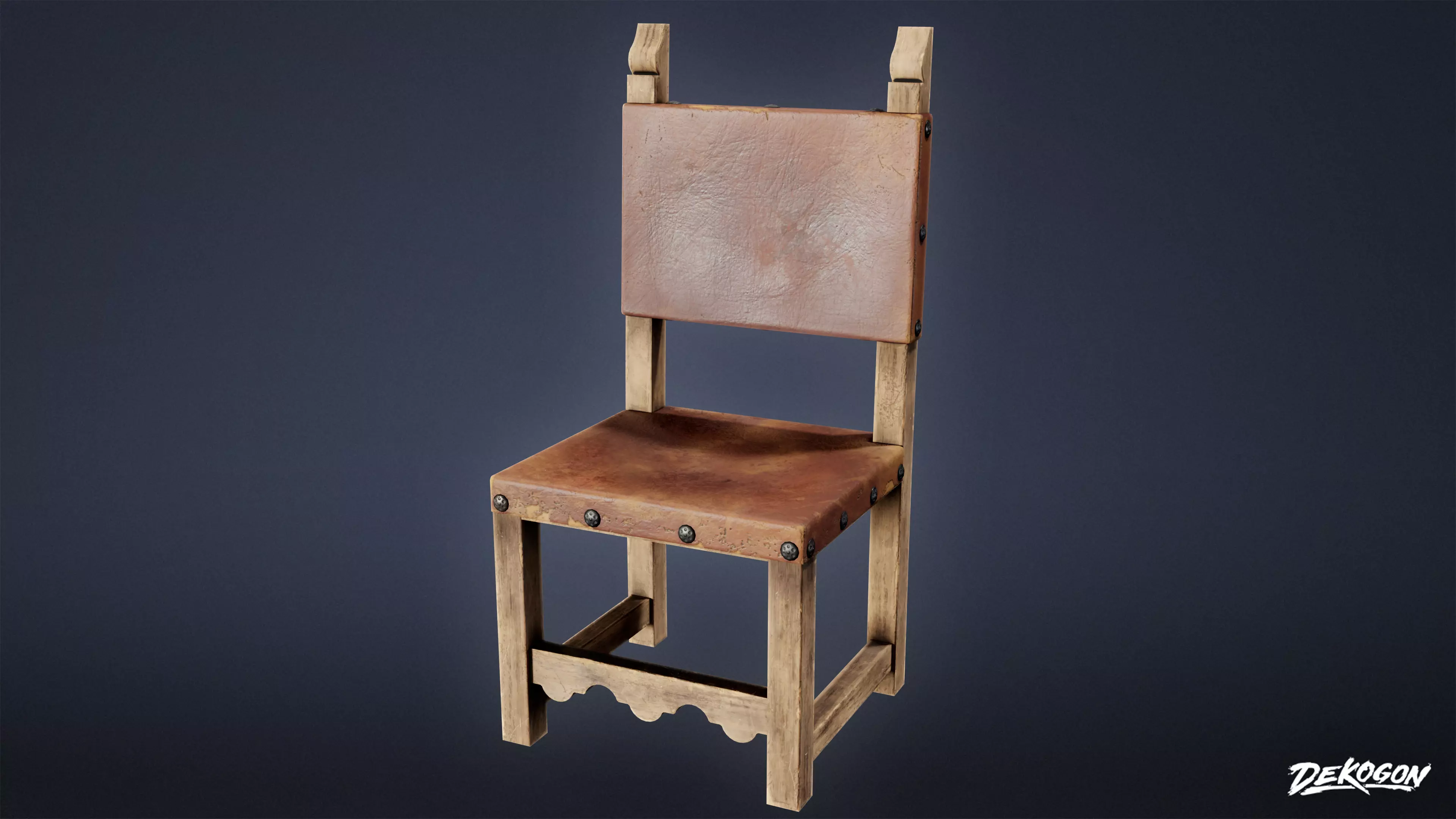 MEDIEVAL - Chair 02 - LOW POLY Low-poly 3D model_0