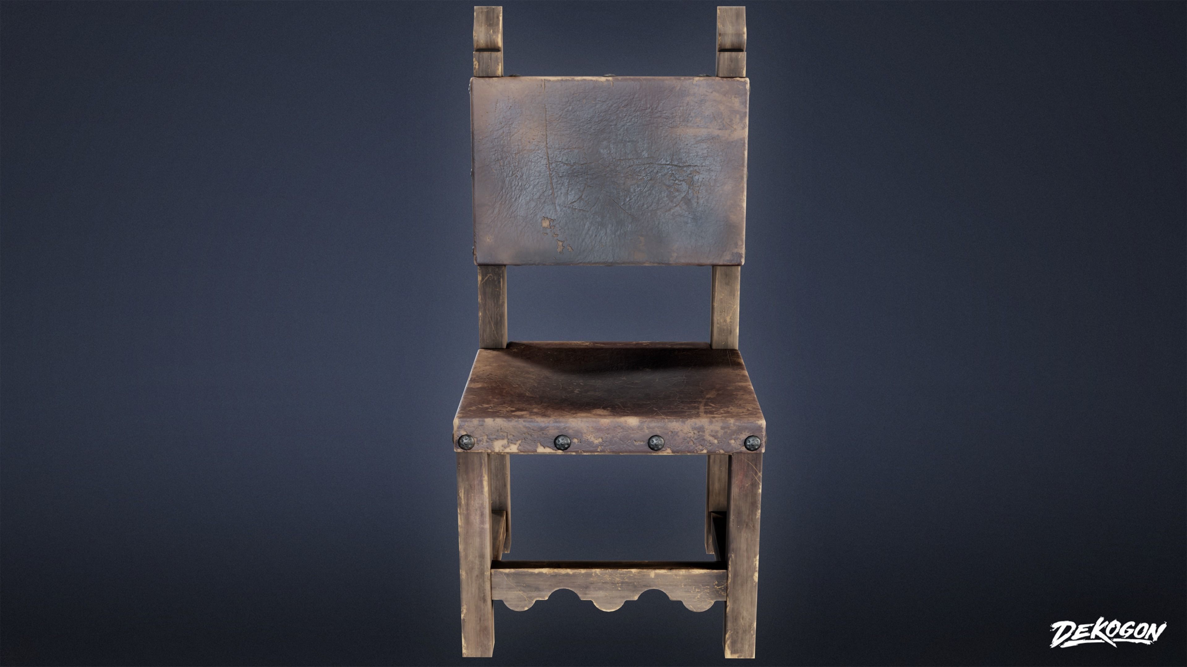 MEDIEVAL - Chair 02 - LOW POLY Low-poly 3D model_2
