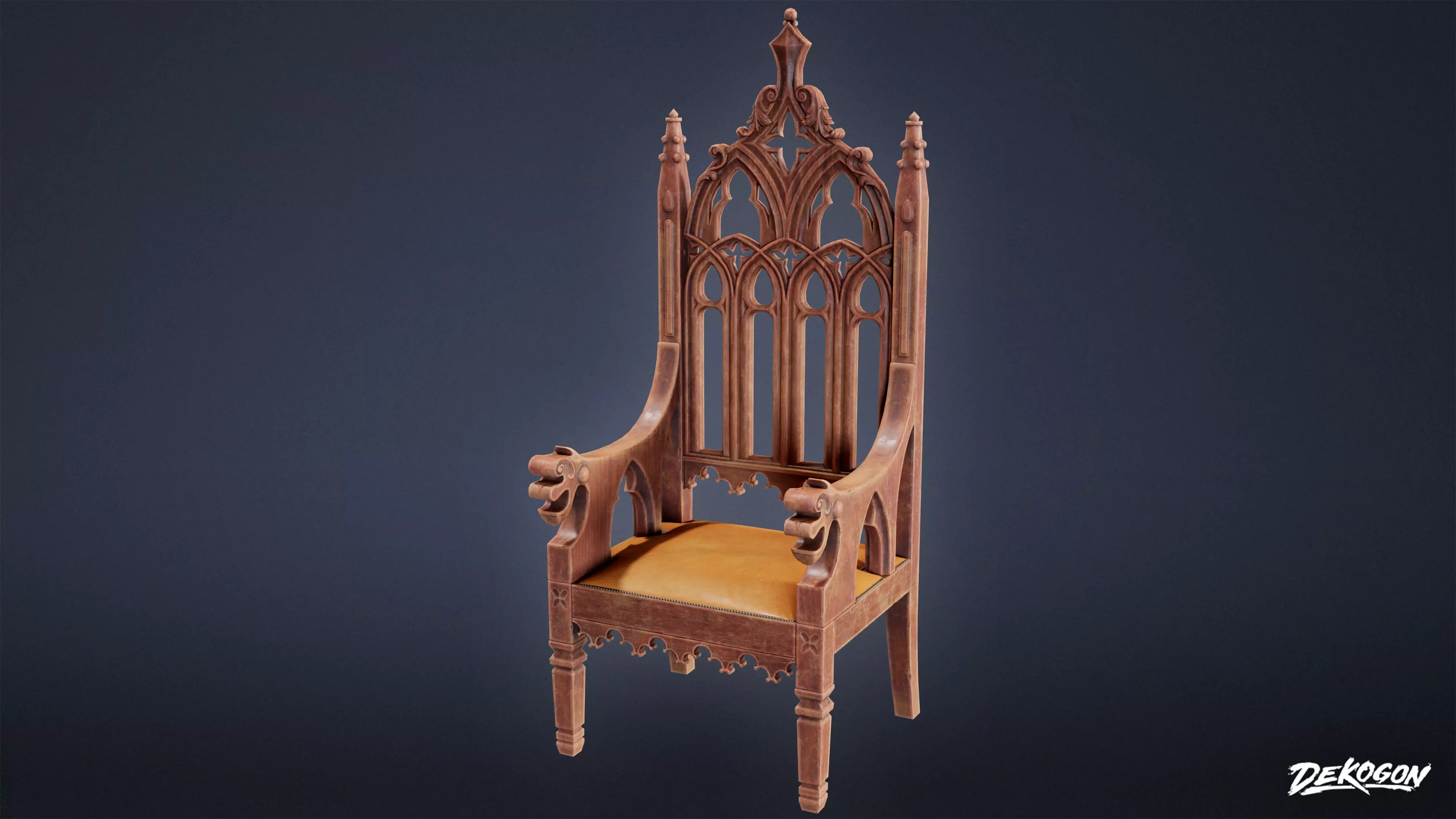 MEDIEVAL - Chair 04 - LOW POLY Low-poly 3D model_0