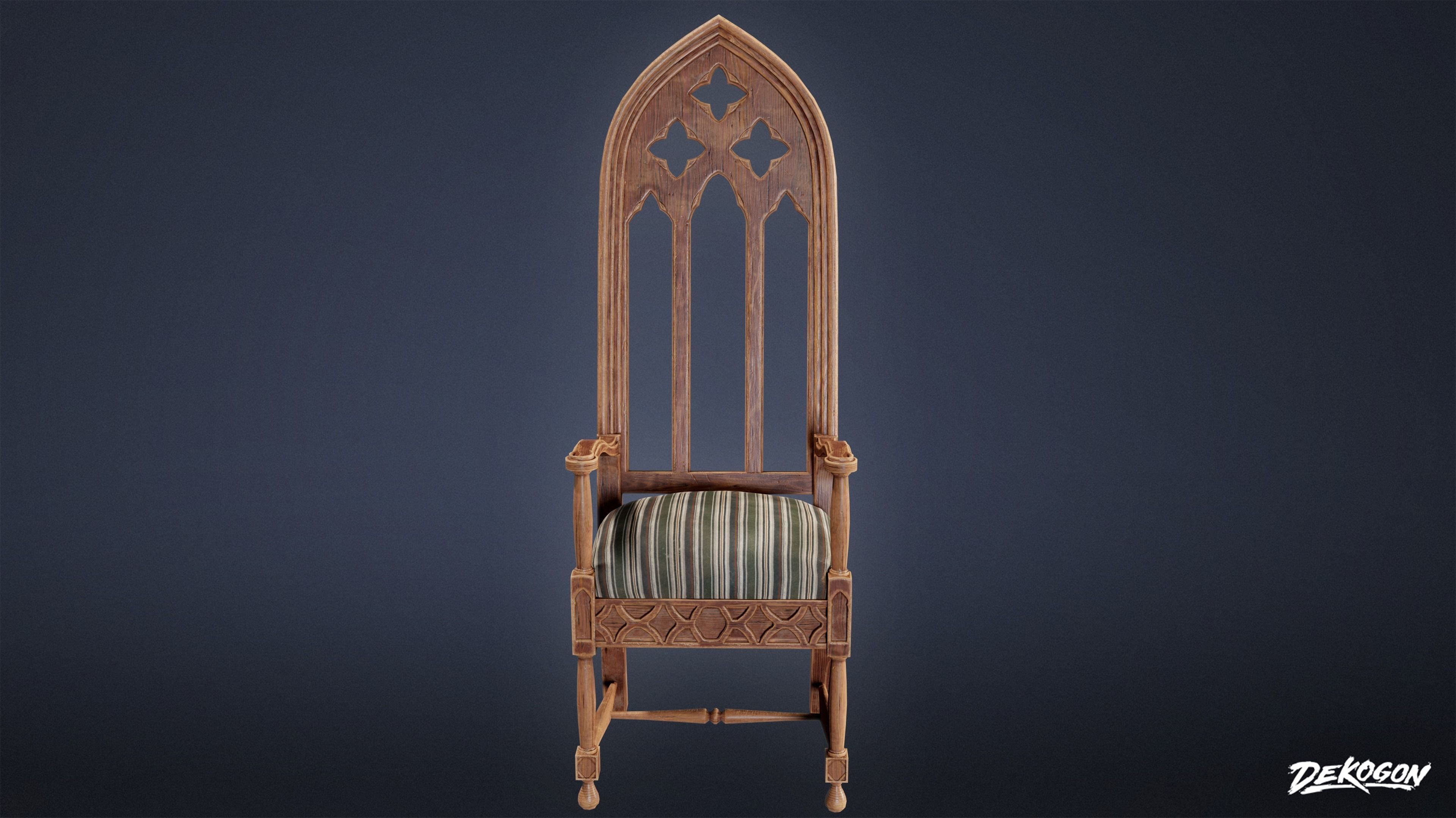 MEDIEVAL - Chair 05 - LOW POLY Low-poly 3D model_1