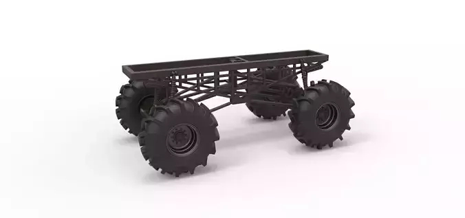 Chassis of Redneck Rave Mud truck Scale 1 to 25 3D print model