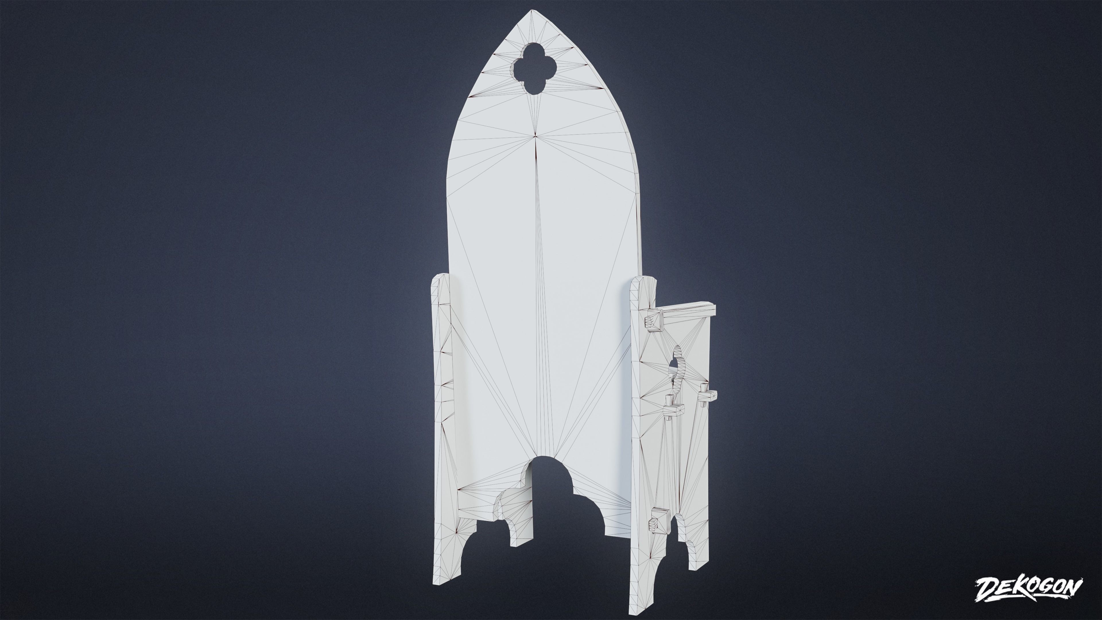 MEDIEVAL - Chair 07 - LOW POLY Low-poly 3D model_9