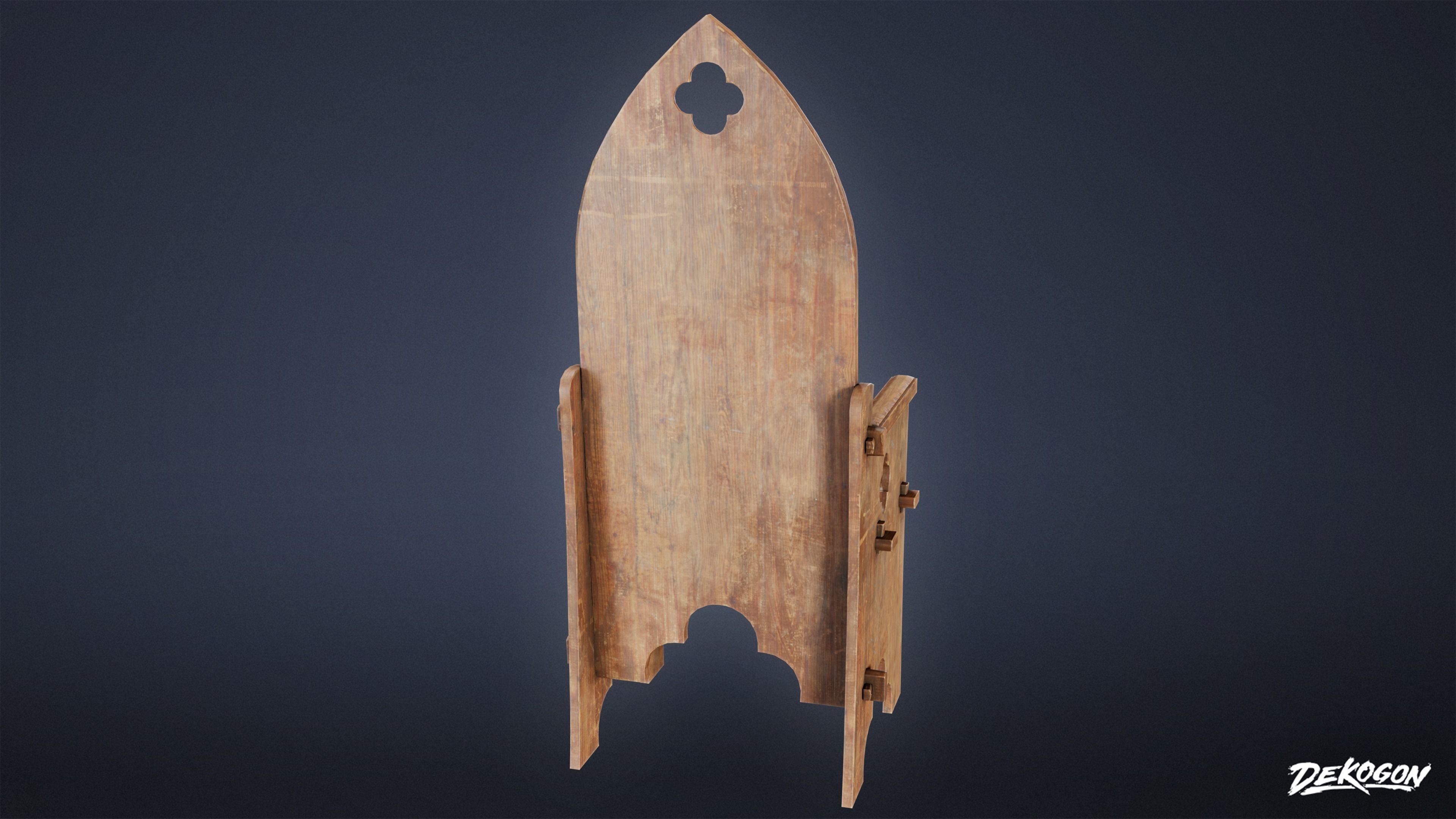 MEDIEVAL - Chair 07 - LOW POLY Low-poly 3D model_1