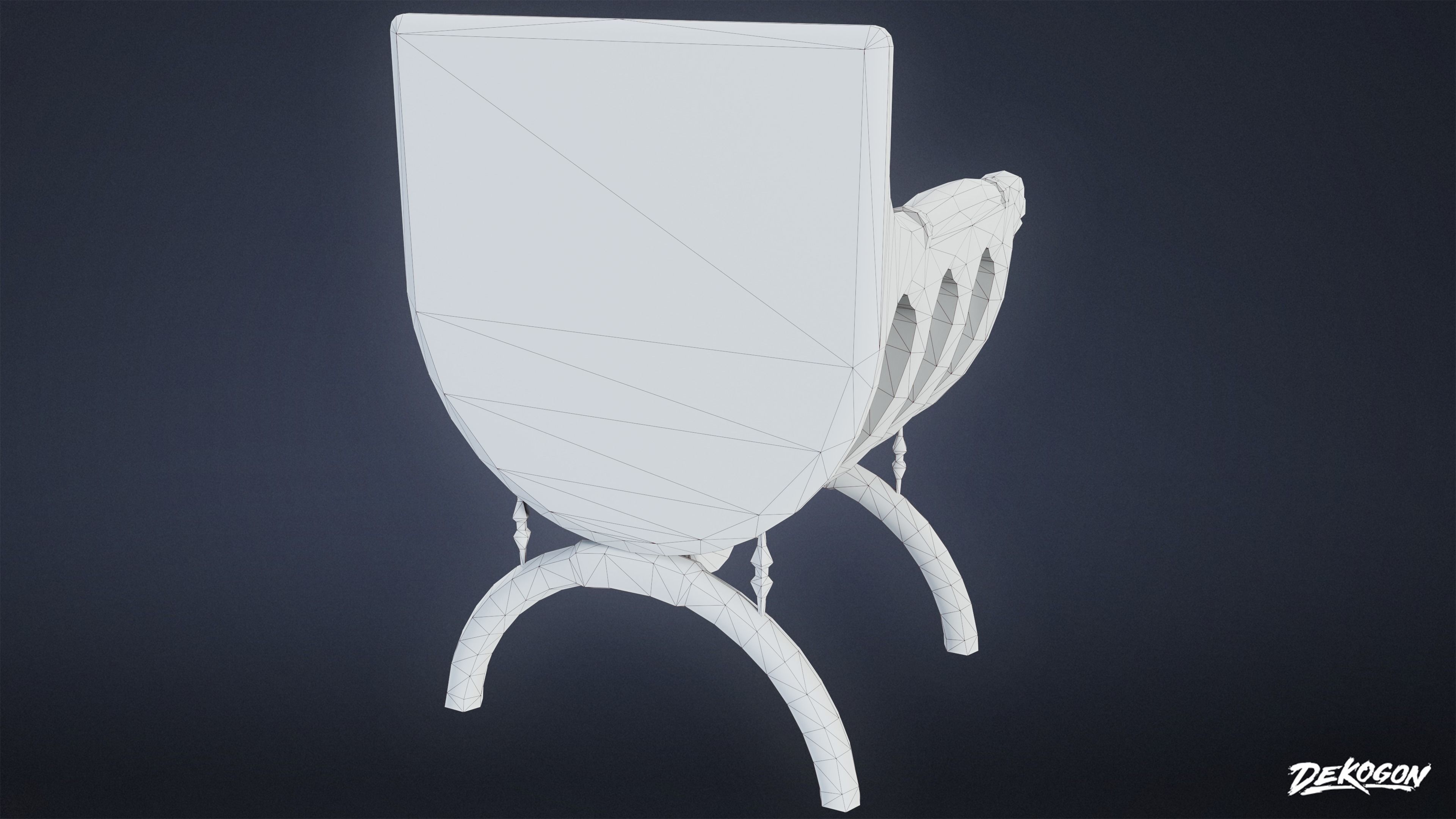 MEDIEVAL - Chair 09 - LOW POLY Low-poly 3D model_9
