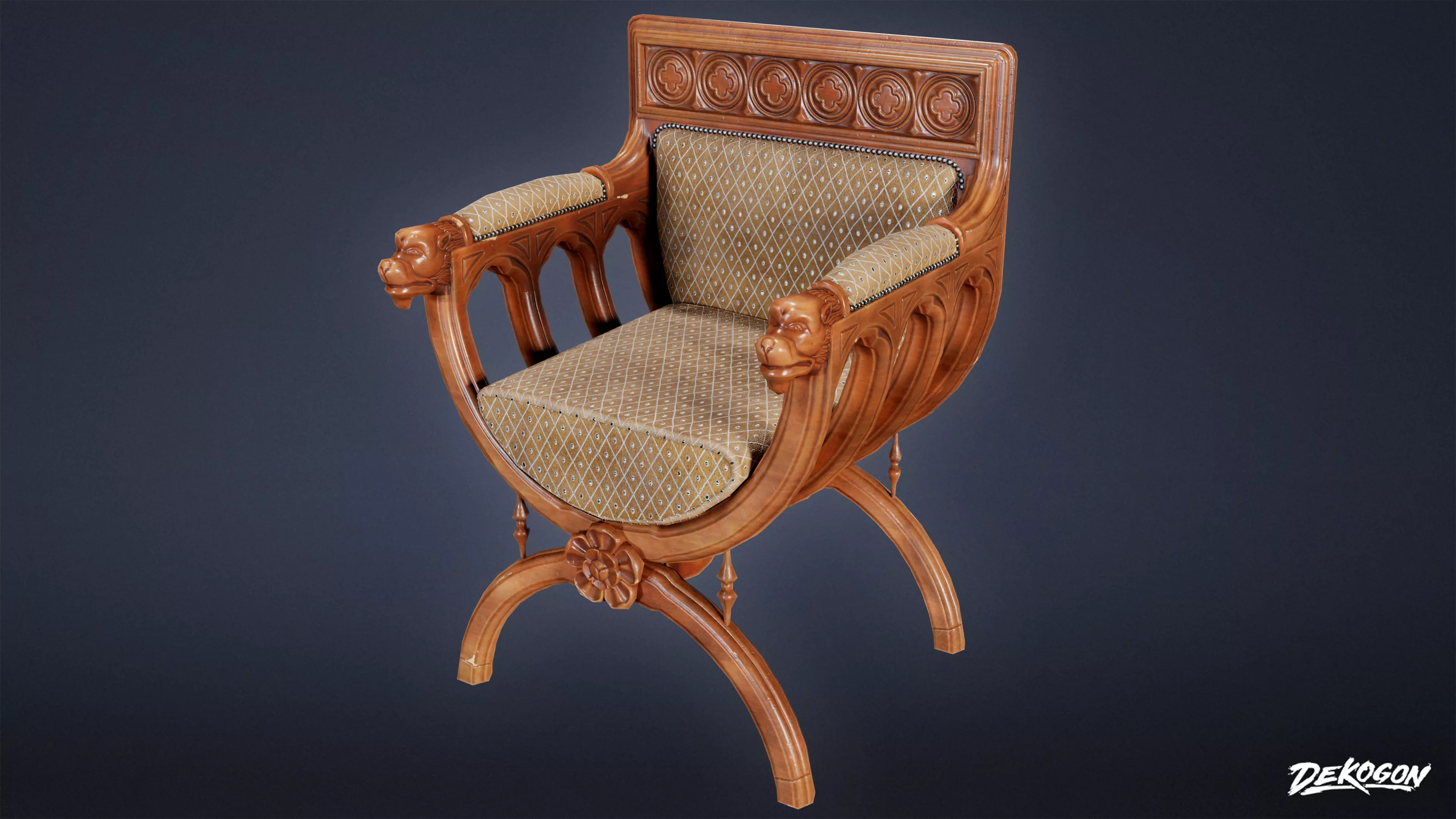 MEDIEVAL - Chair 09 - LOW POLY Low-poly 3D model_0