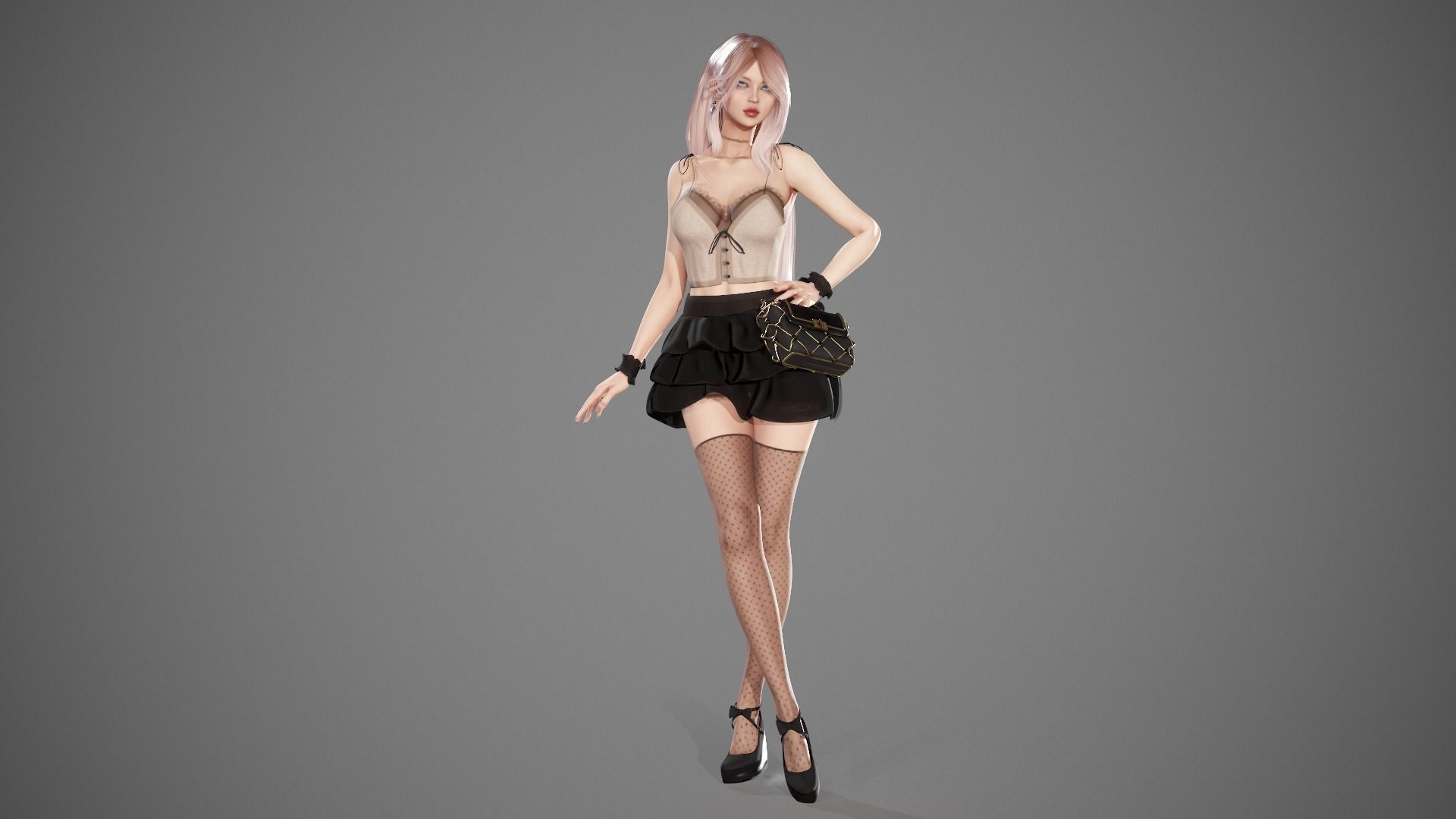 Female Bag Free low-poly 3D model_8