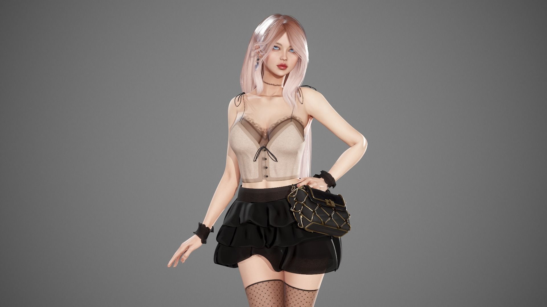Female Bag Free low-poly 3D model_9
