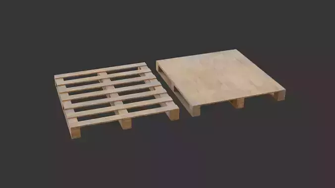 Wooden Pallets Low-poly 3D model