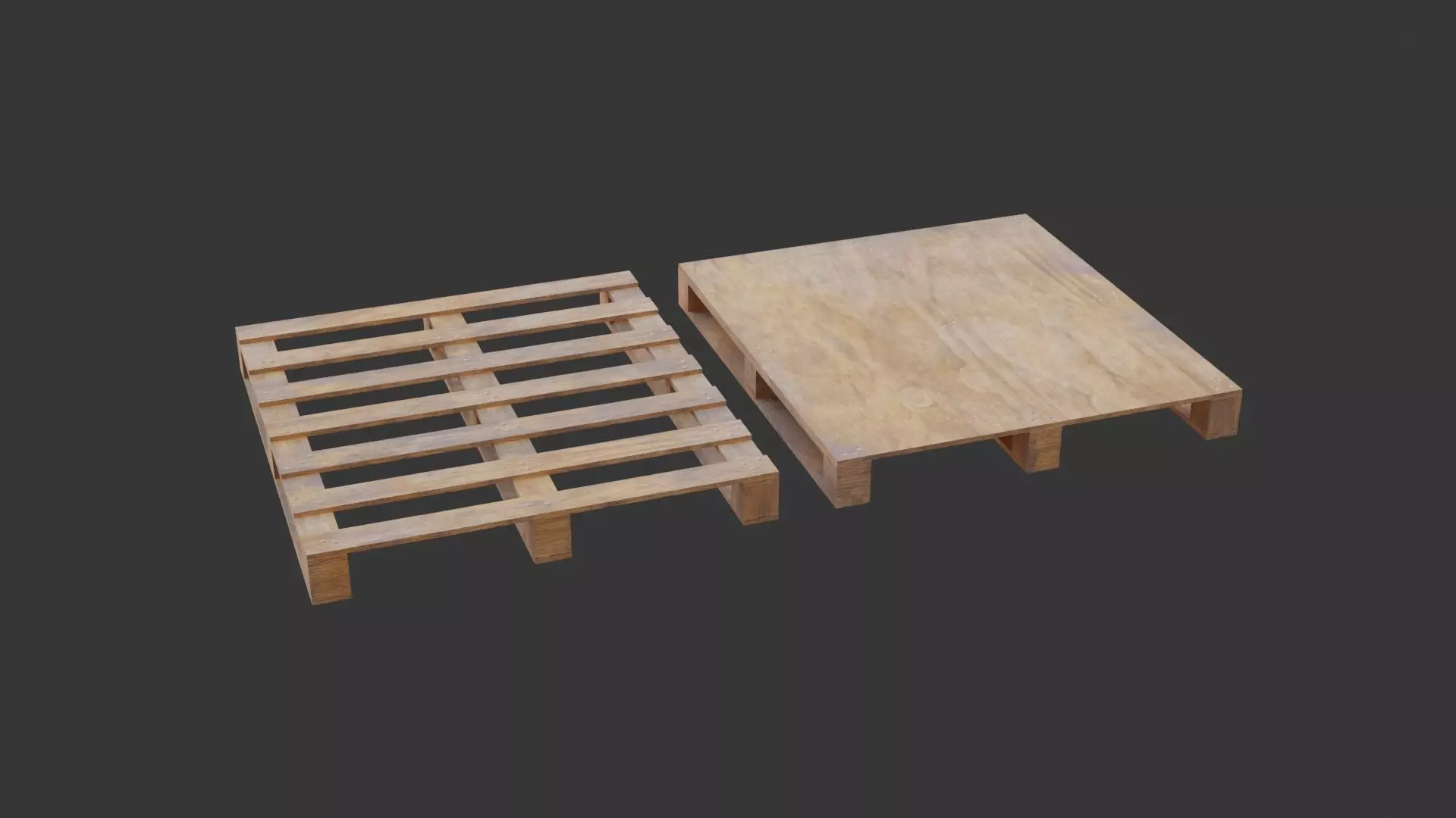 Wooden Pallets Low-poly 3D model_0
