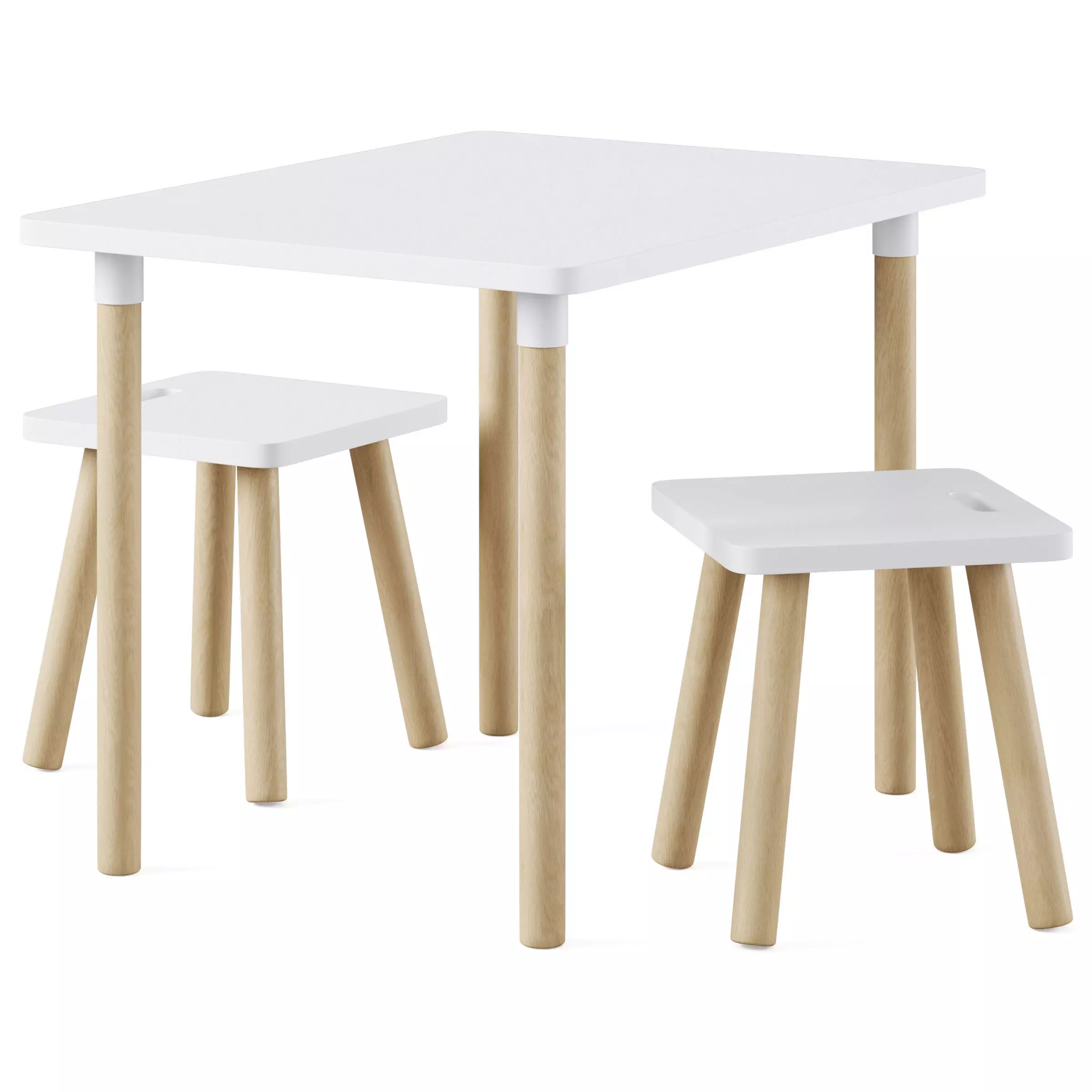 Tate Play Stools and Table by Pottery Barn Kids 3D model_0