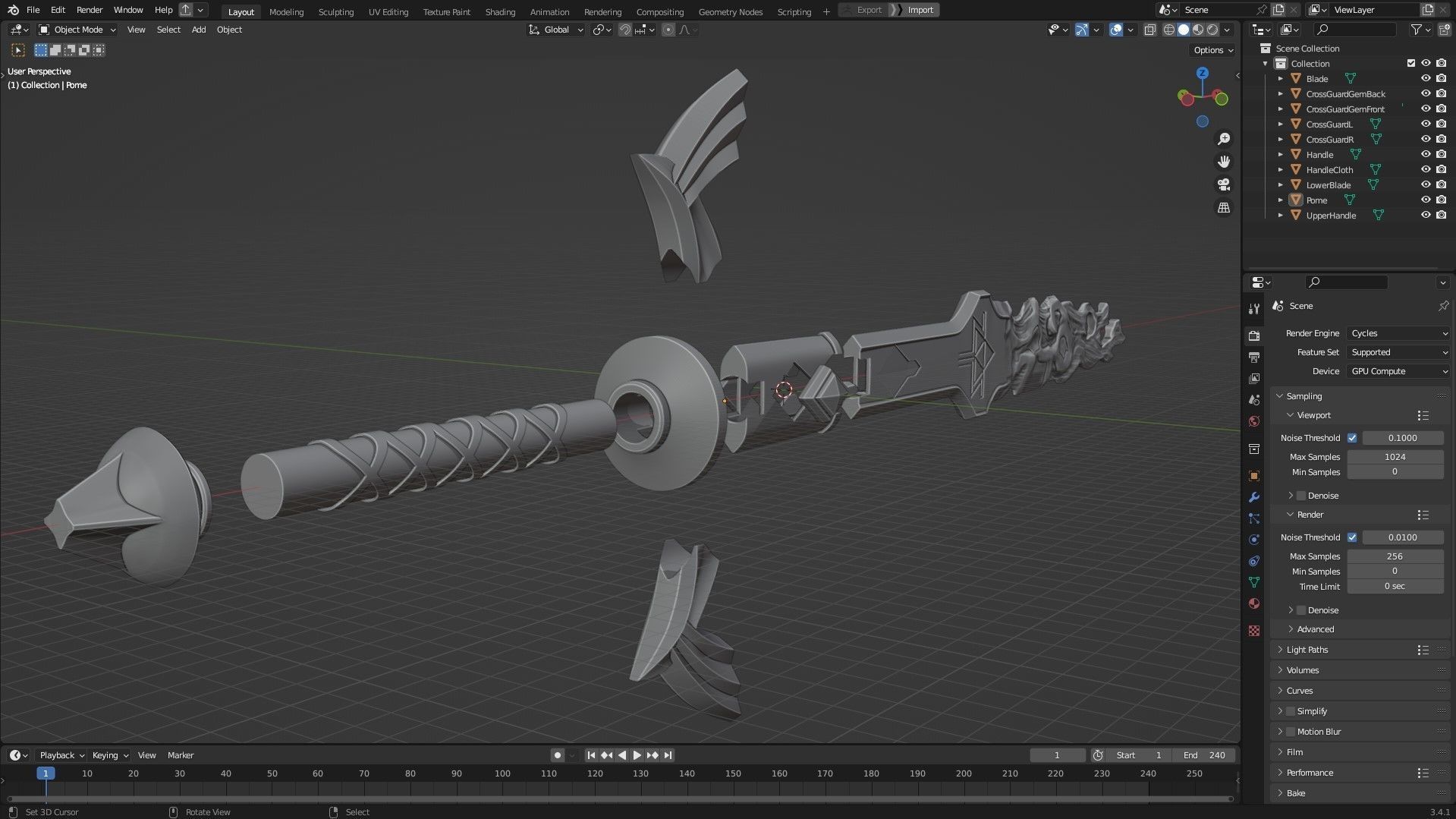 Zelda Tears of the Kingdom Link Cursed Master Sword for Cosplay 3D print model_13