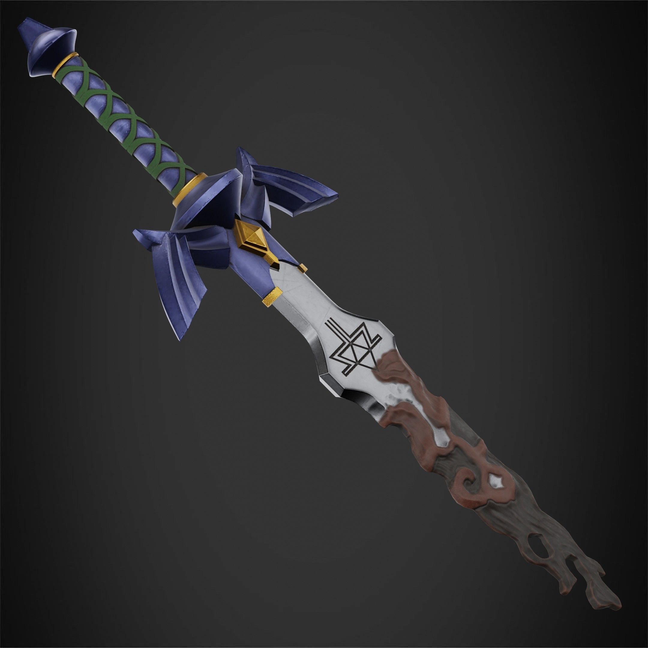 Zelda Tears of the Kingdom Link Cursed Master Sword for Cosplay 3D print model_6