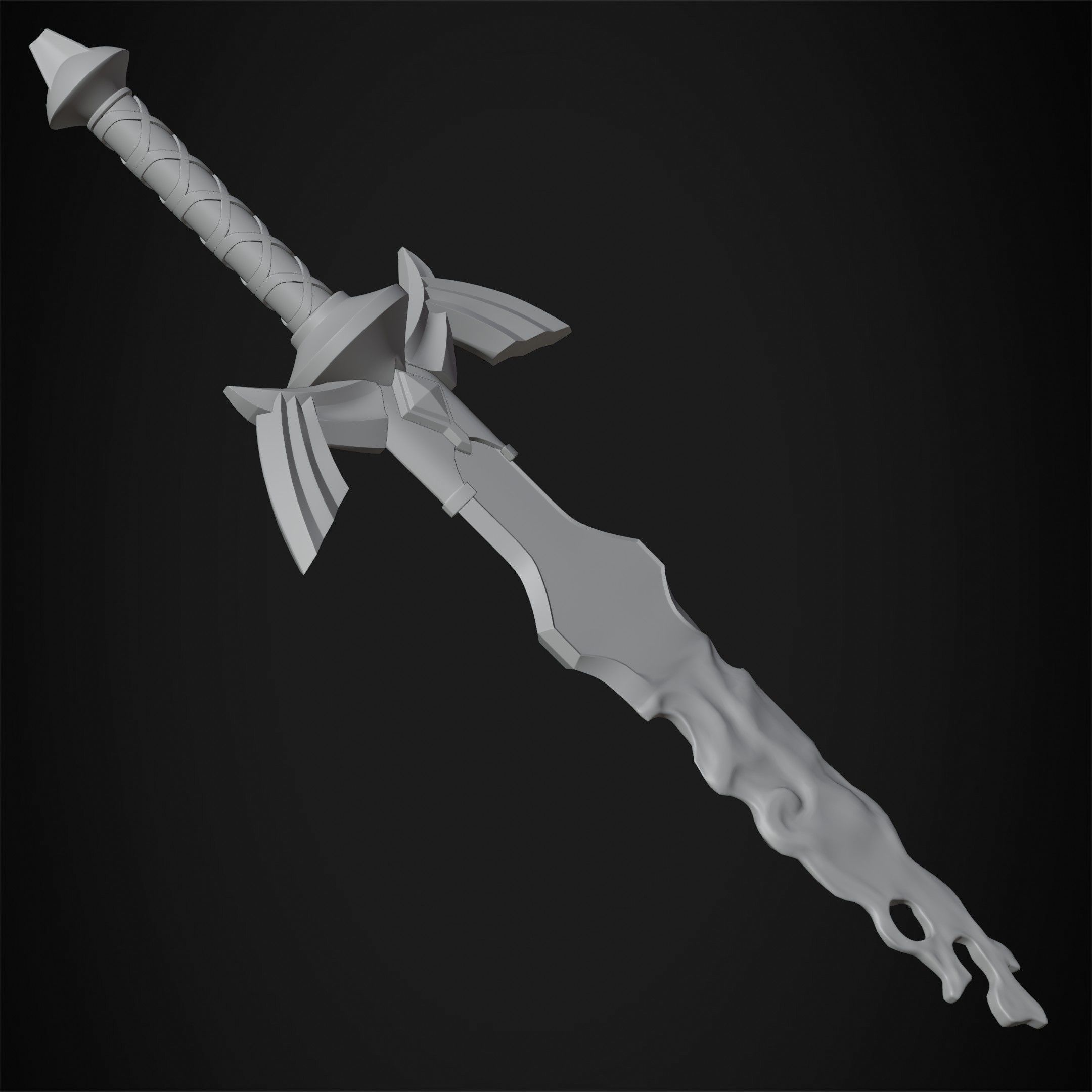 Zelda Tears of the Kingdom Link Cursed Master Sword for Cosplay 3D print model_20