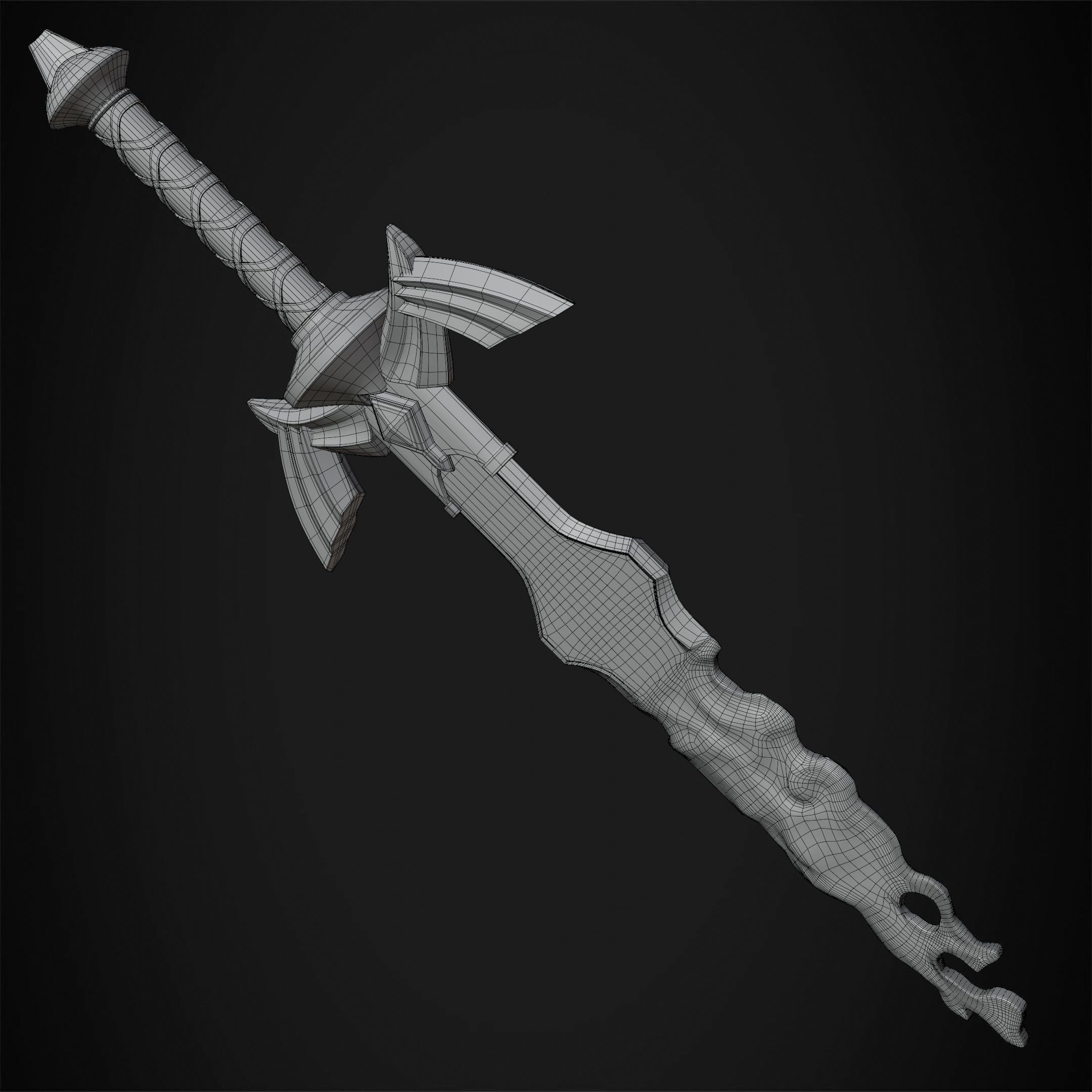 Zelda Tears of the Kingdom Link Cursed Master Sword for Cosplay 3D print model_17