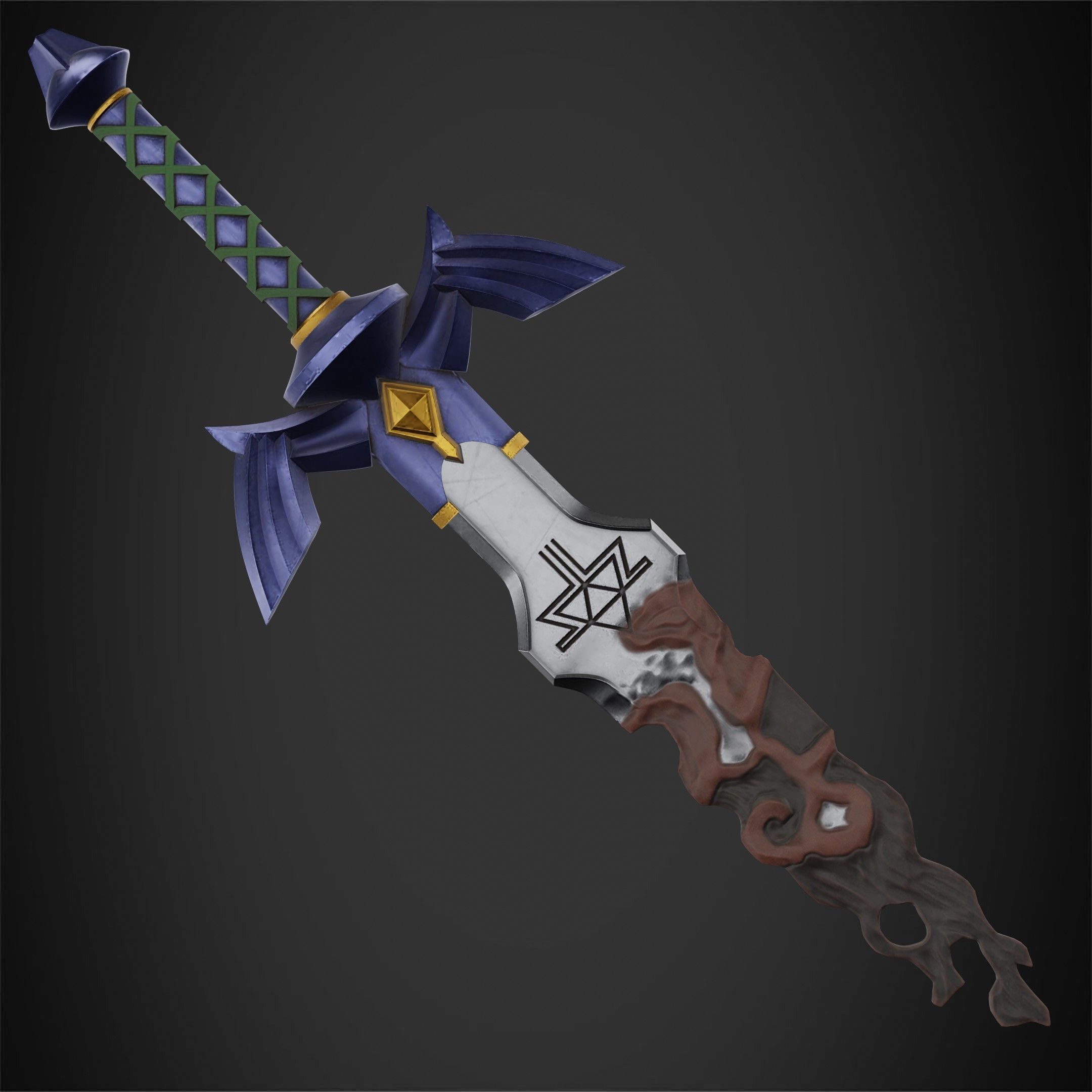 Zelda Tears of the Kingdom Link Cursed Master Sword for Cosplay 3D print model_7