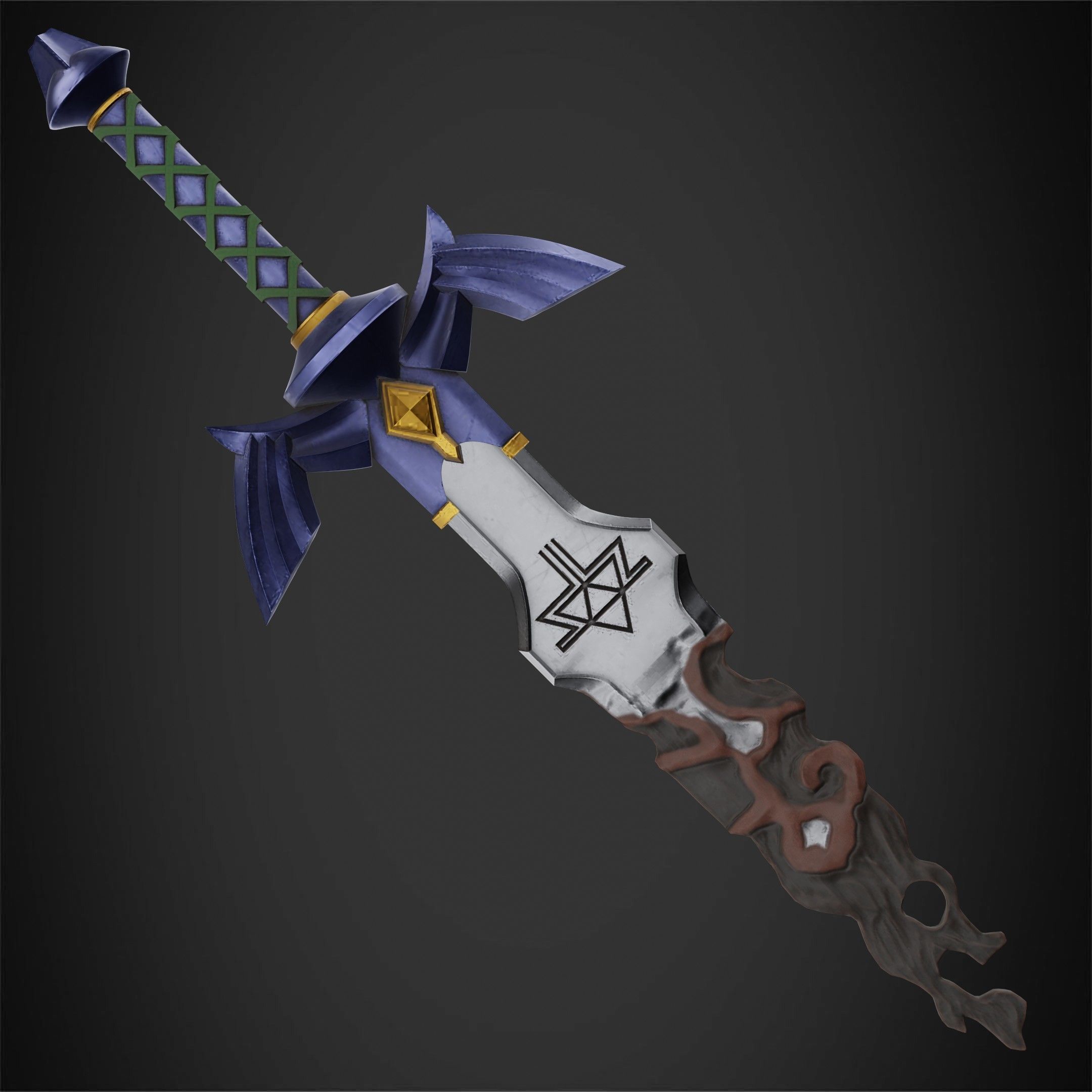 Zelda Tears of the Kingdom Link Cursed Master Sword for Cosplay 3D print model_3