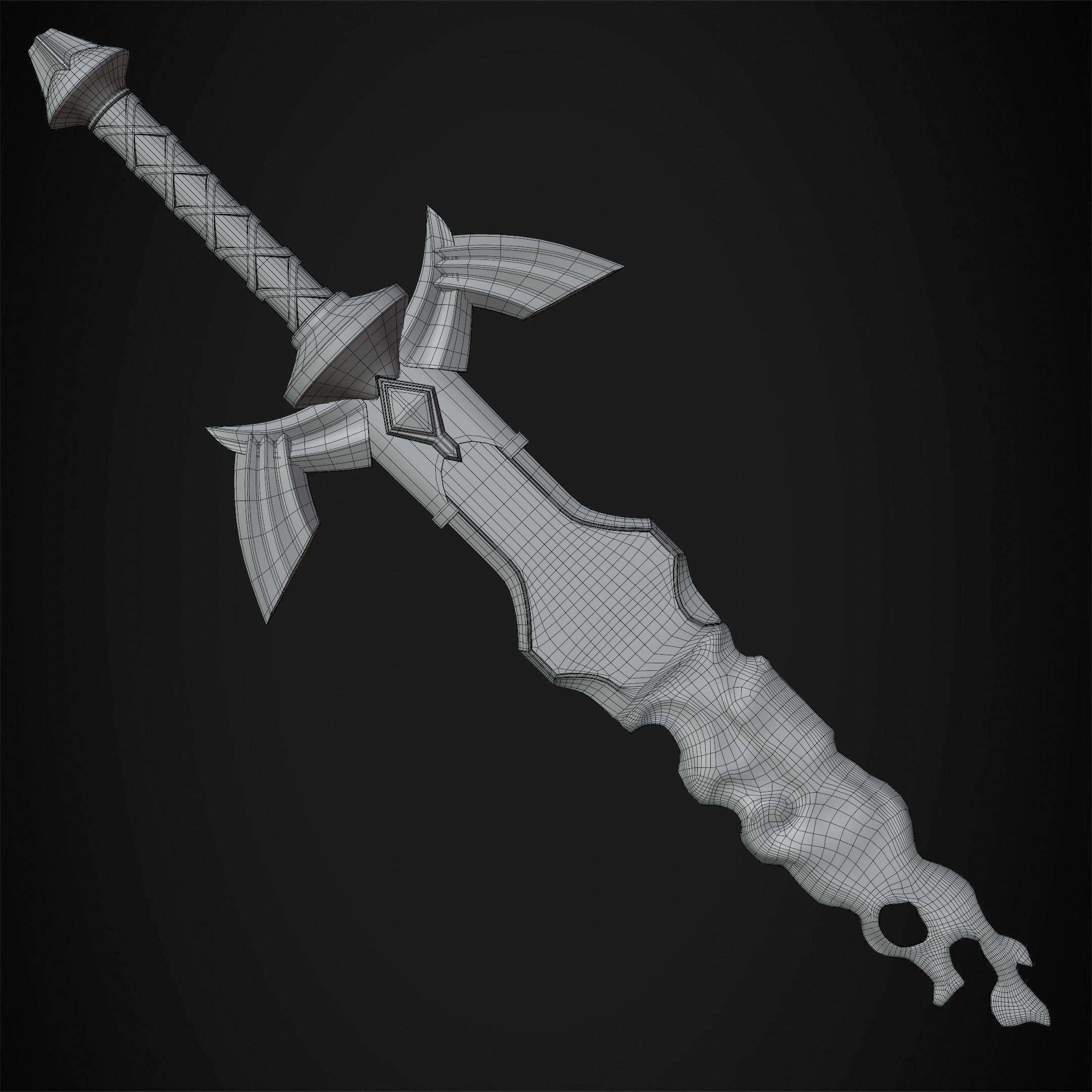 Zelda Tears of the Kingdom Link Cursed Master Sword for Cosplay 3D print model_23