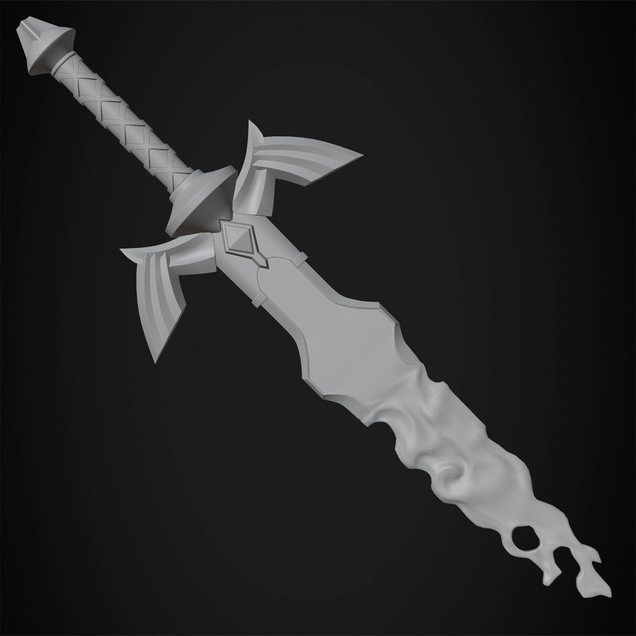 Zelda Tears of the Kingdom Link Cursed Master Sword for Cosplay 3D print model_22