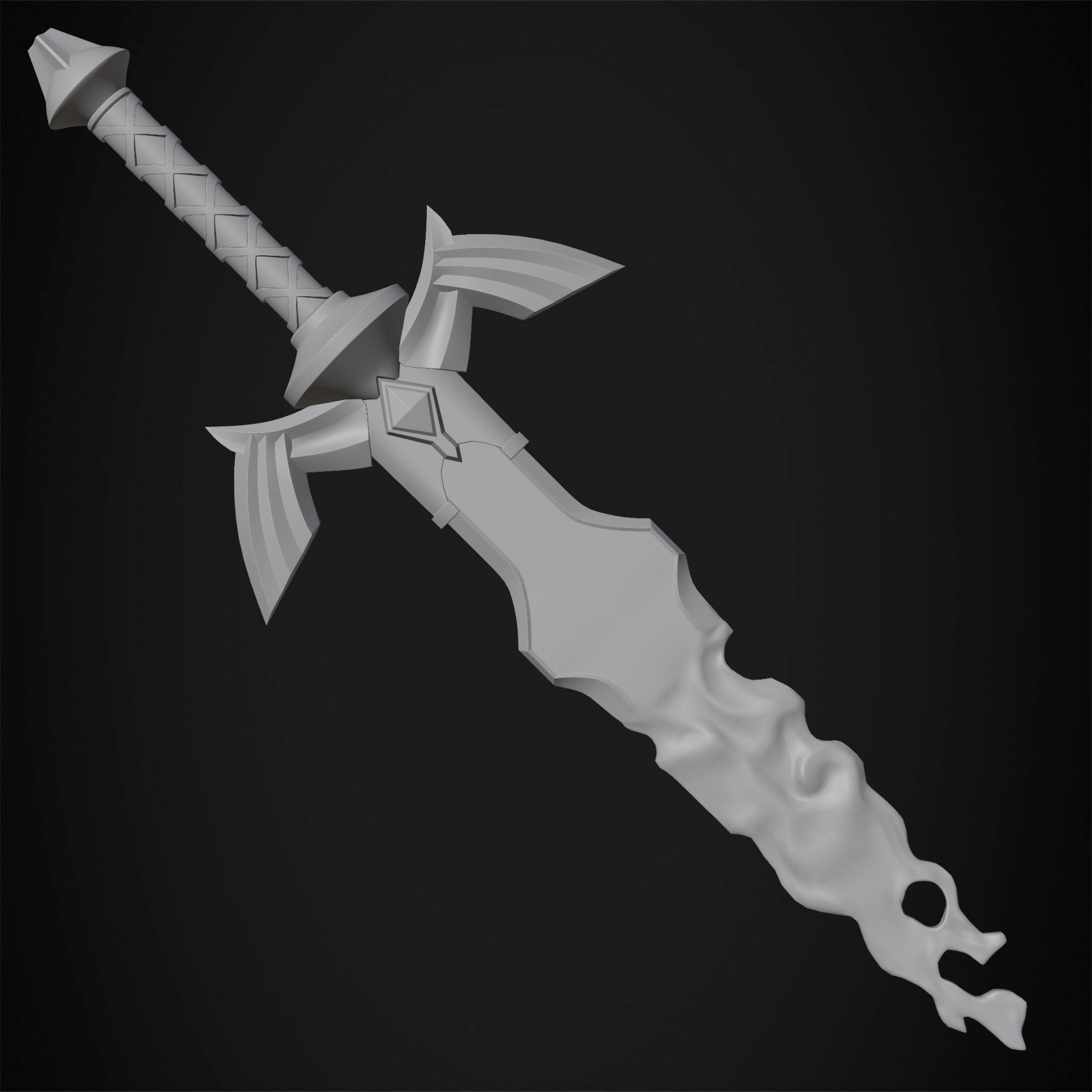 Zelda Tears of the Kingdom Link Cursed Master Sword for Cosplay 3D print model_14