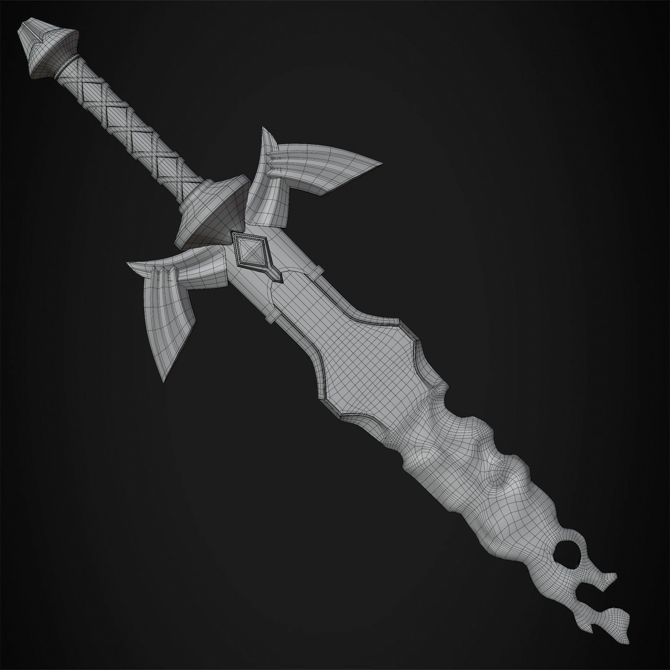 Zelda Tears of the Kingdom Link Cursed Master Sword for Cosplay 3D print model_15