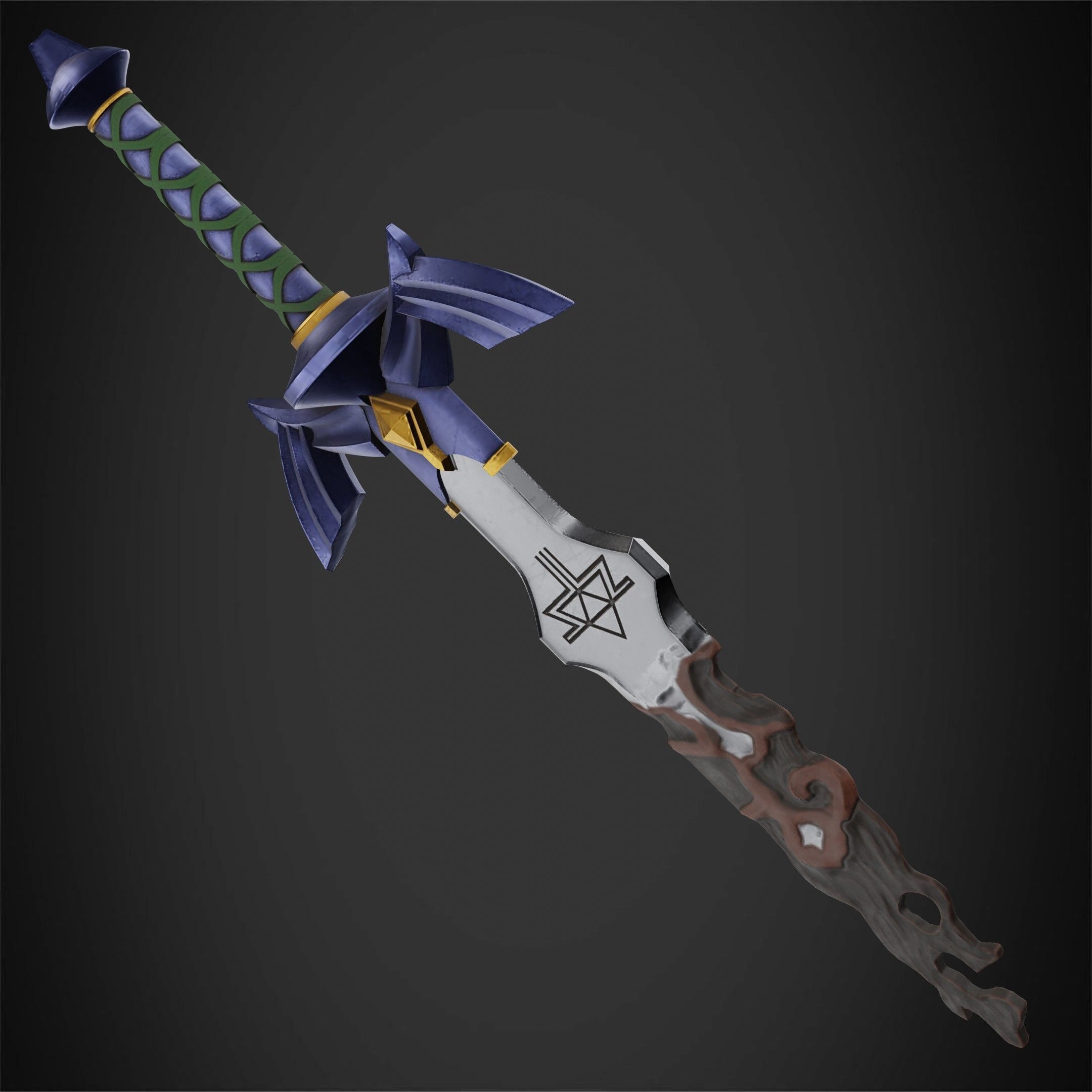 Zelda Tears of the Kingdom Link Cursed Master Sword for Cosplay 3D print model_4