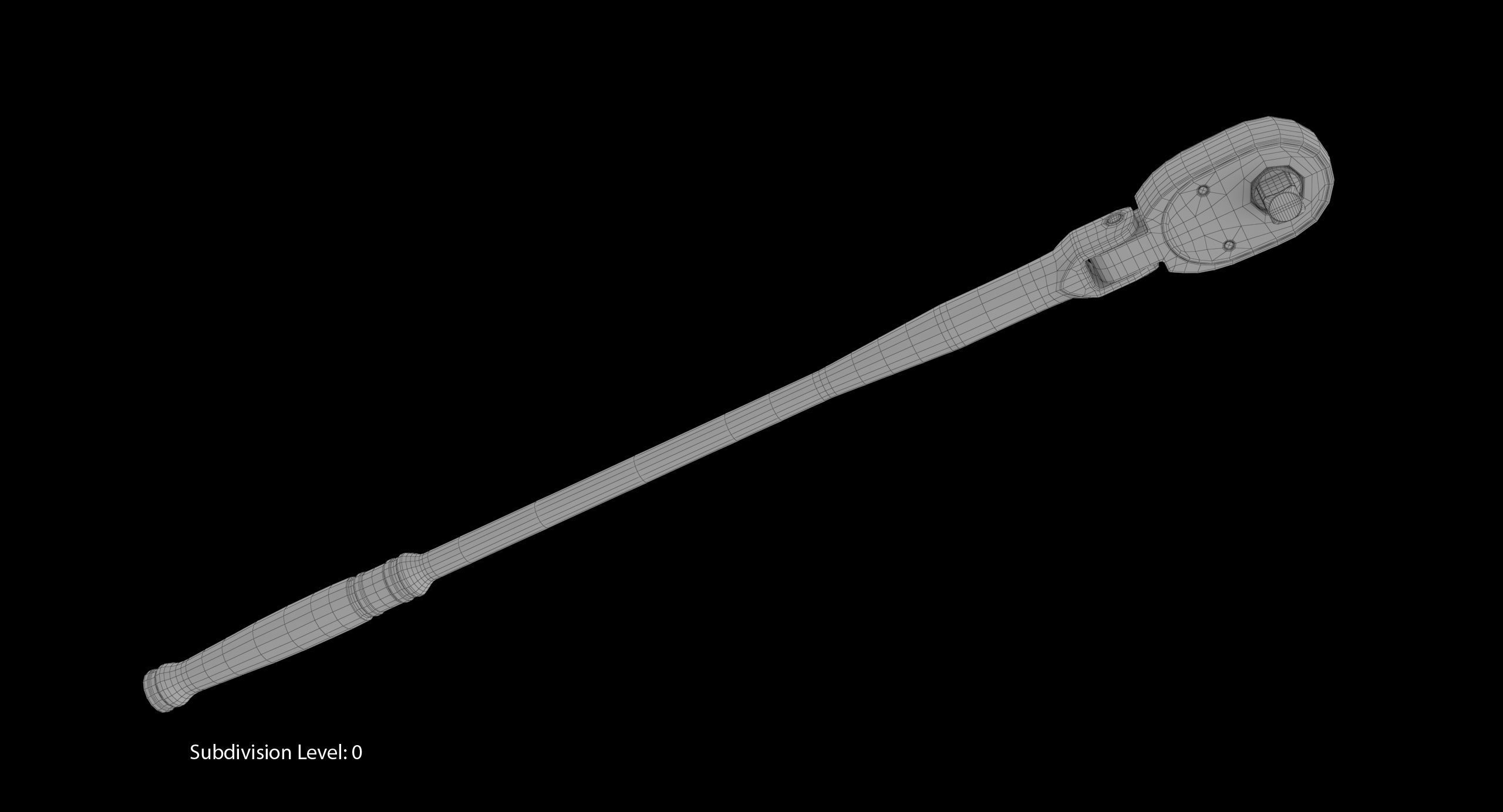 Extra Long Handle Flex Head Ratchet TLLF72 Low-poly 3D model_17