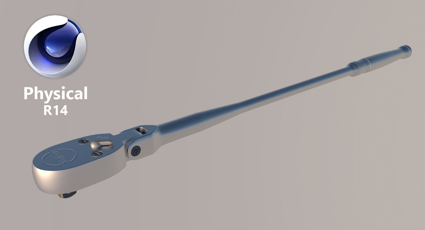 Extra Long Handle Flex Head Ratchet TLLF72 Low-poly 3D model_24
