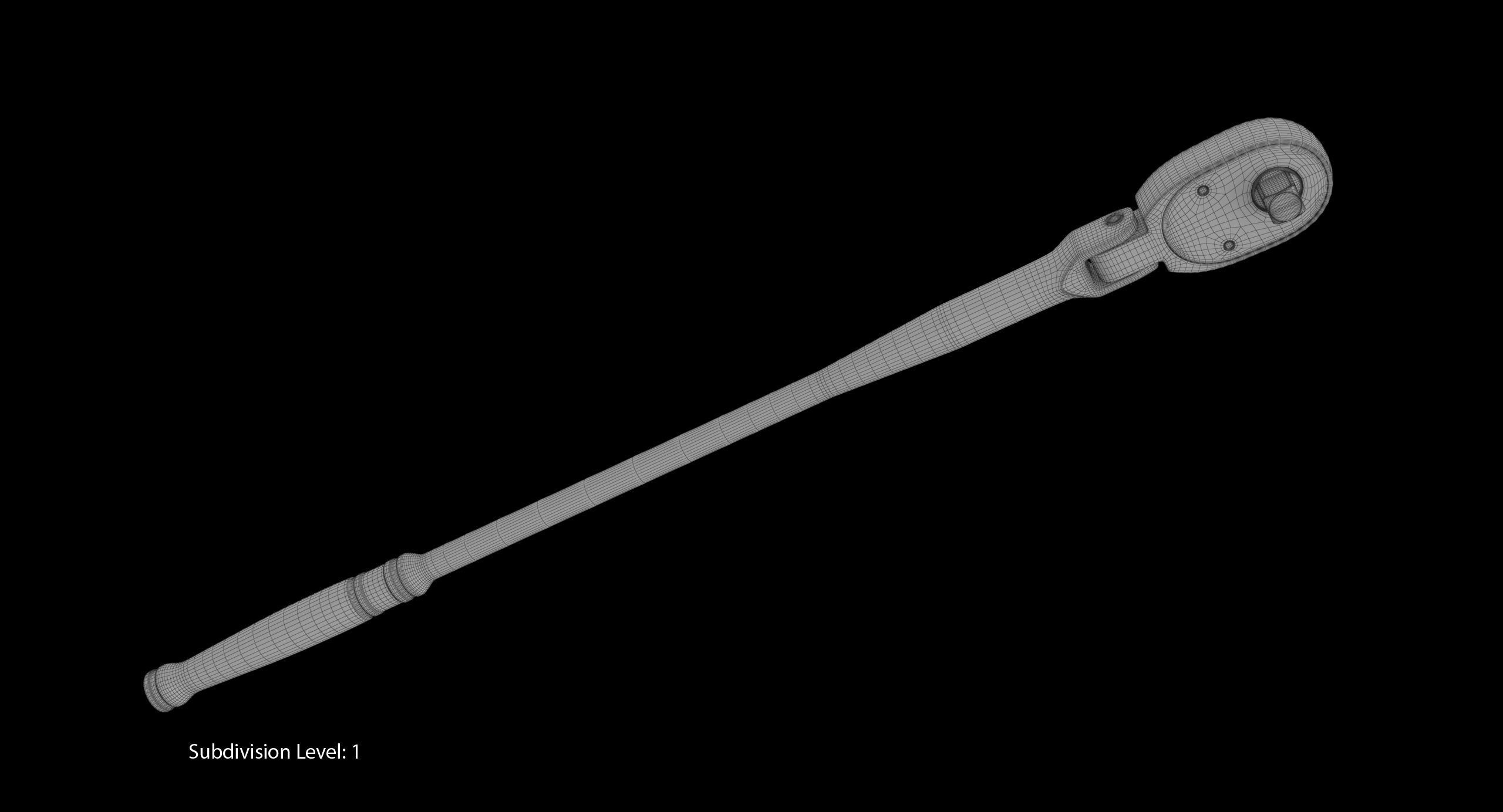 Extra Long Handle Flex Head Ratchet TLLF72 Low-poly 3D model_18