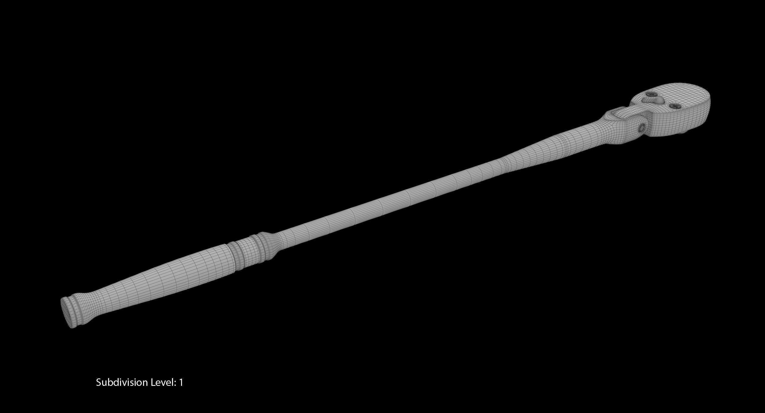 Extra Long Handle Flex Head Ratchet TLLF72 Low-poly 3D model_16