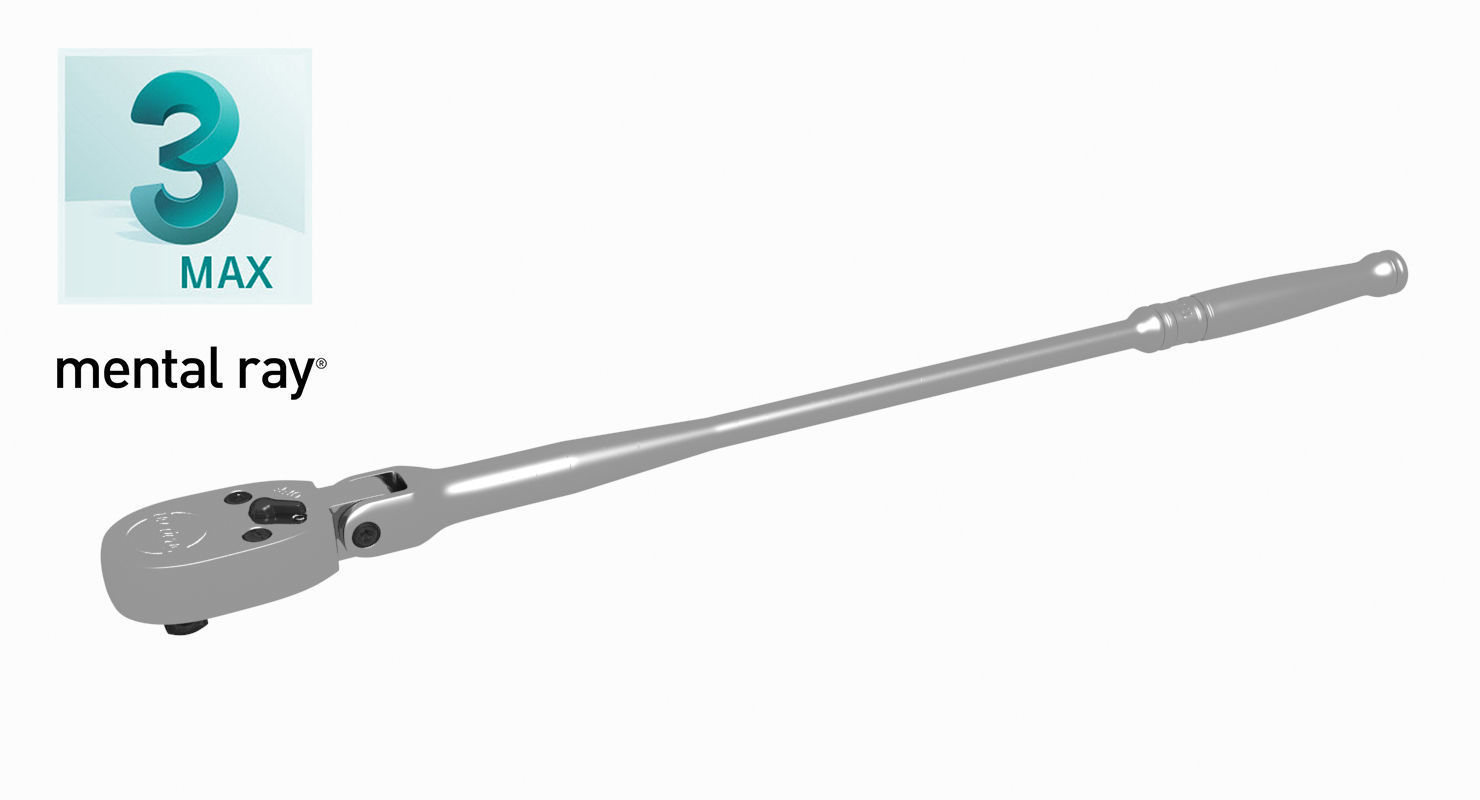 Extra Long Handle Flex Head Ratchet TLLF72 Low-poly 3D model_20