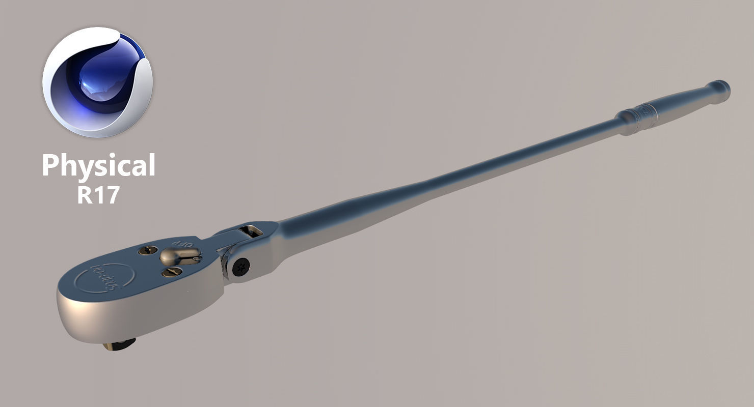 Extra Long Handle Flex Head Ratchet TLLF72 Low-poly 3D model_25