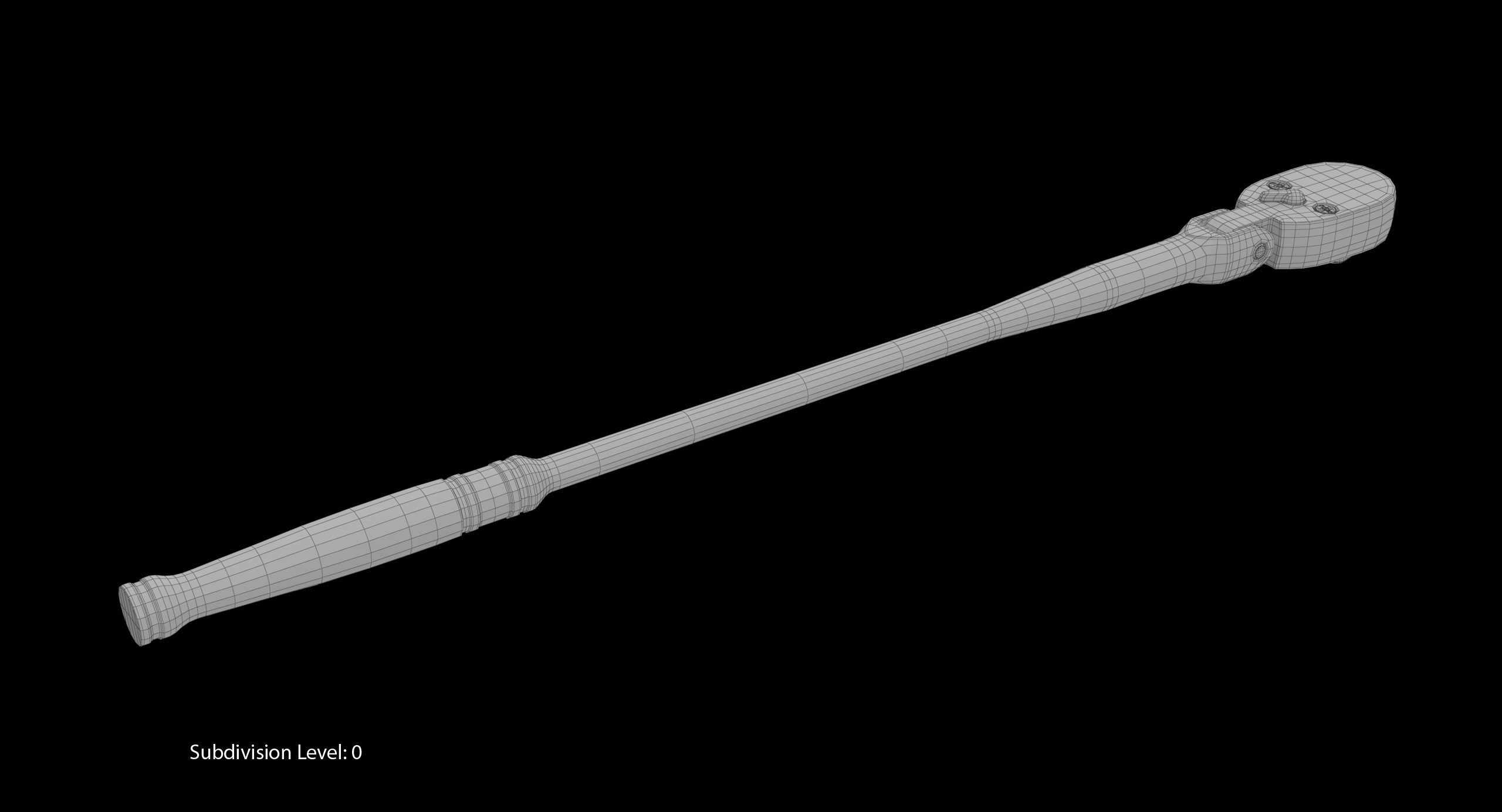 Extra Long Handle Flex Head Ratchet TLLF72 Low-poly 3D model_15