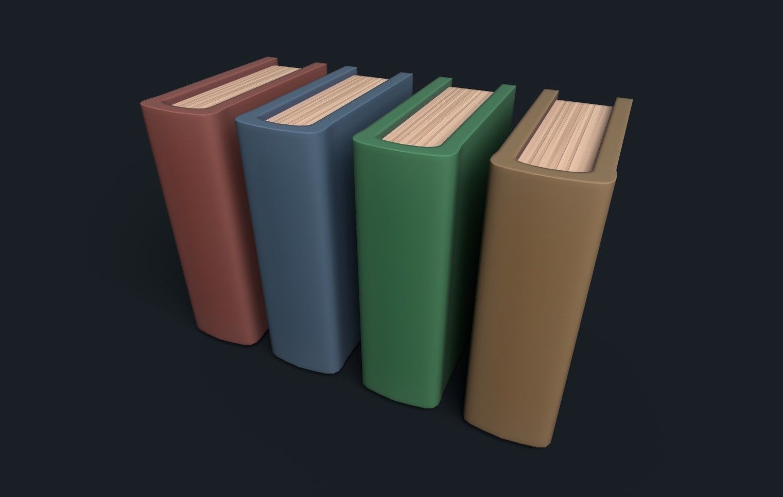 Low Poly Stylized Antique Books Low-poly 3D model_5