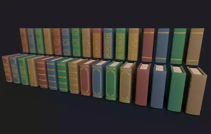 Low Poly Stylized Antique Books