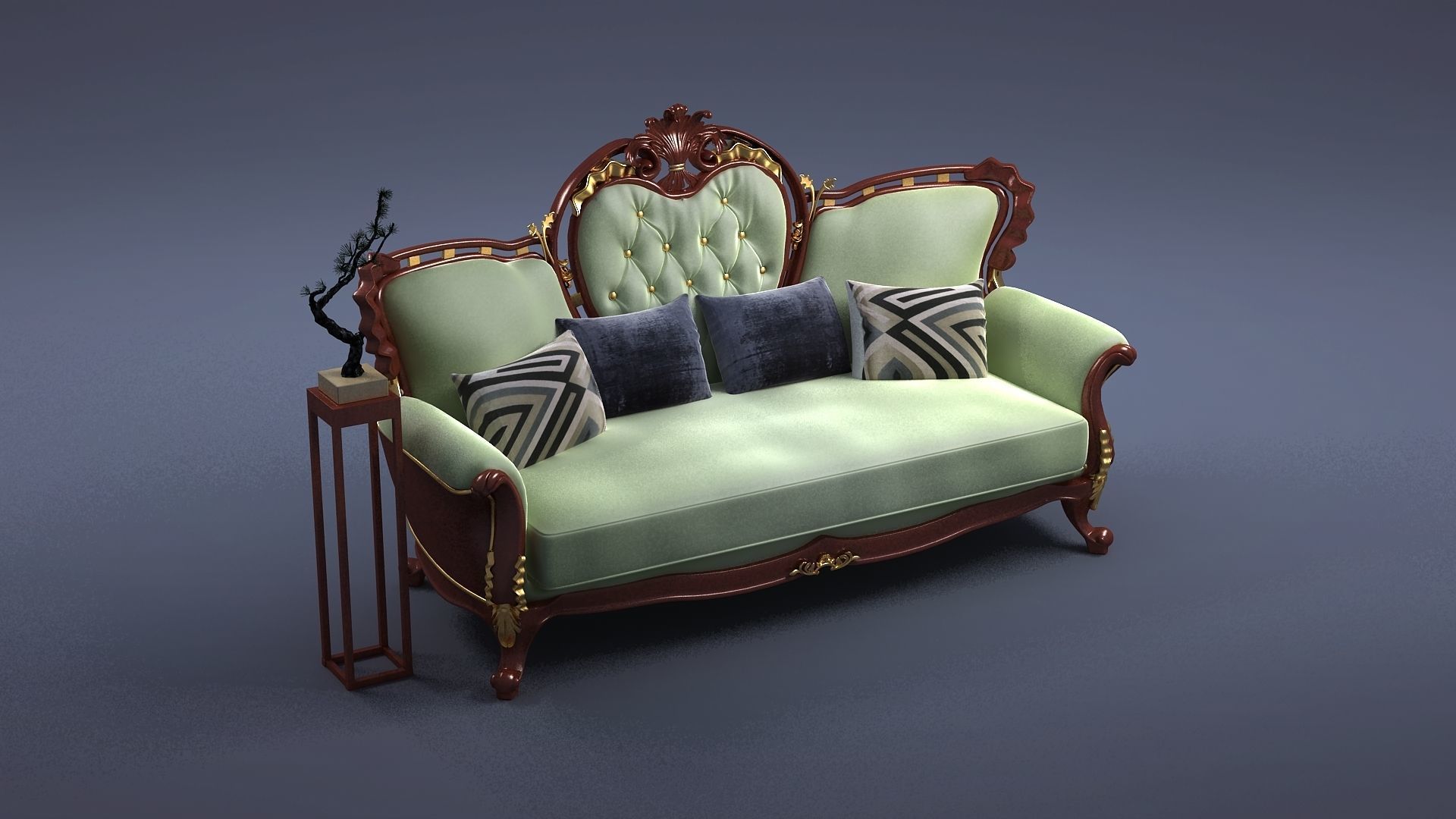 cabinet cabinet wardrobe sofa bed table bookshelve 3D model_1