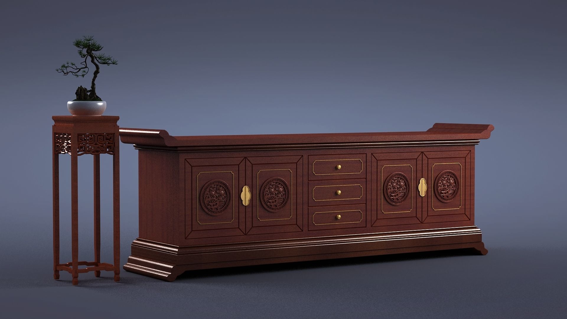 cabinet cabinet wardrobe sofa bed table bookshelve 3D model_5