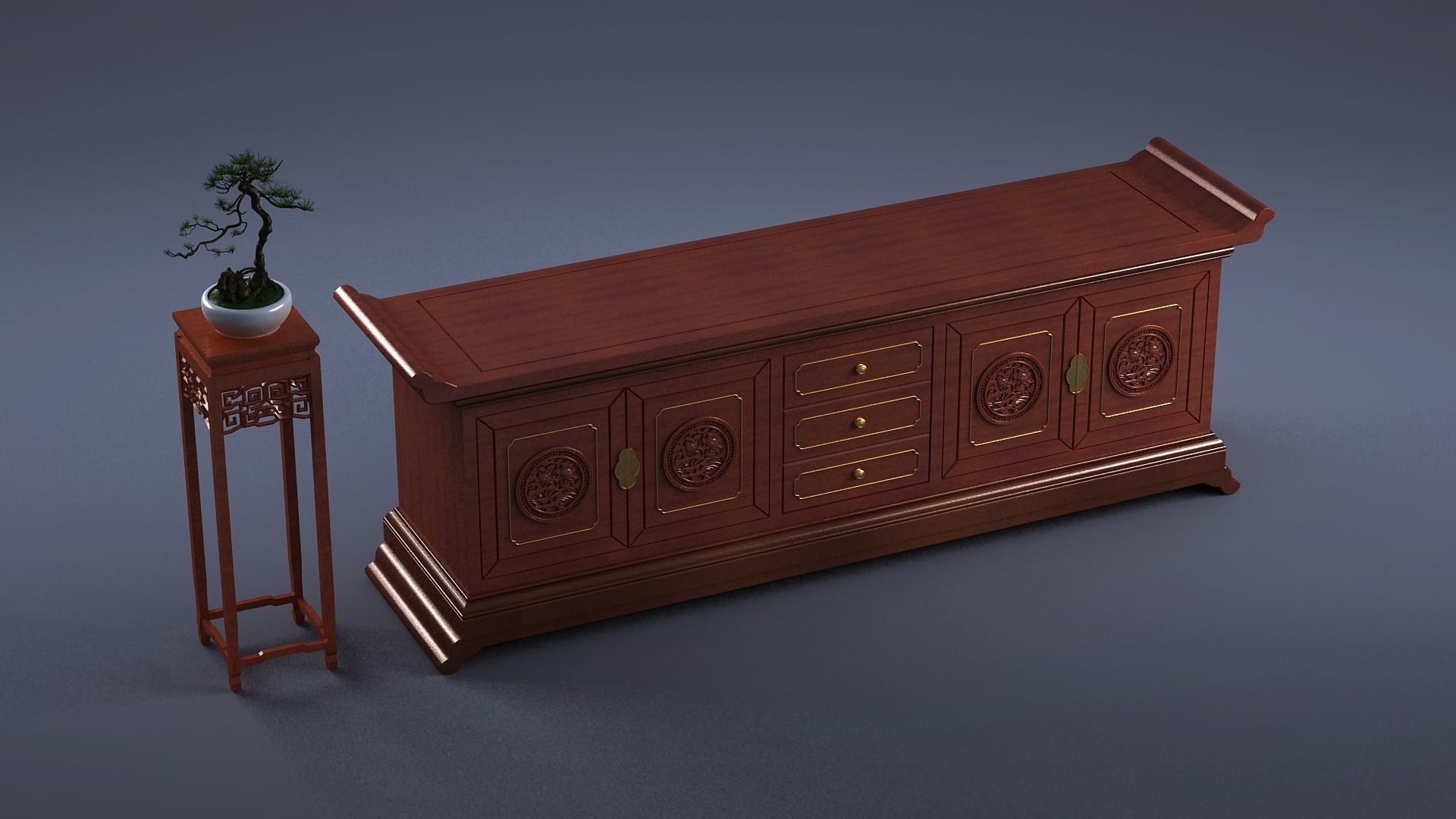 cabinet cabinet wardrobe sofa bed table bookshelve 3D model_3