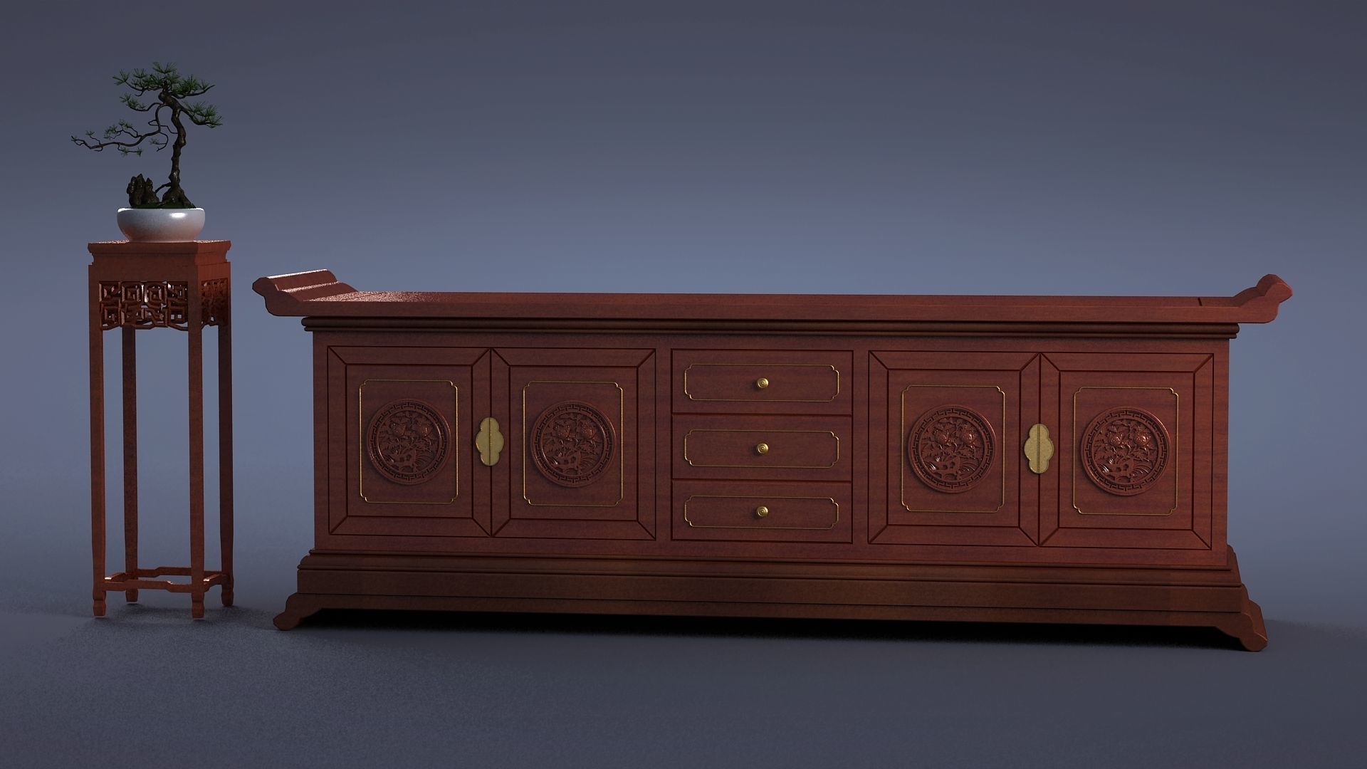 cabinet cabinet wardrobe sofa bed table bookshelve 3D model_2