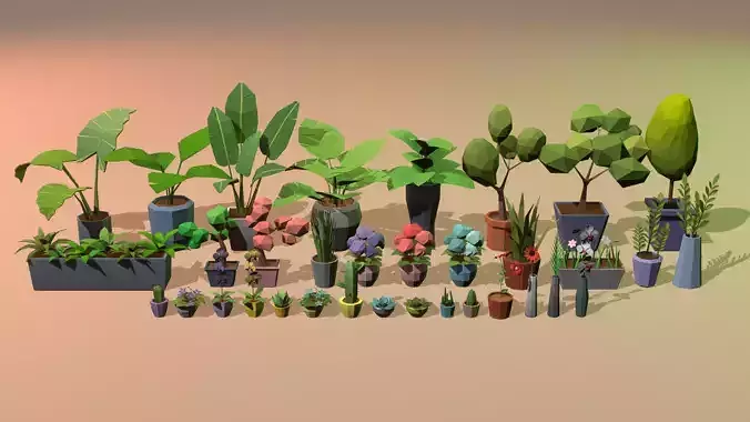 Low Poly Plants for Interior