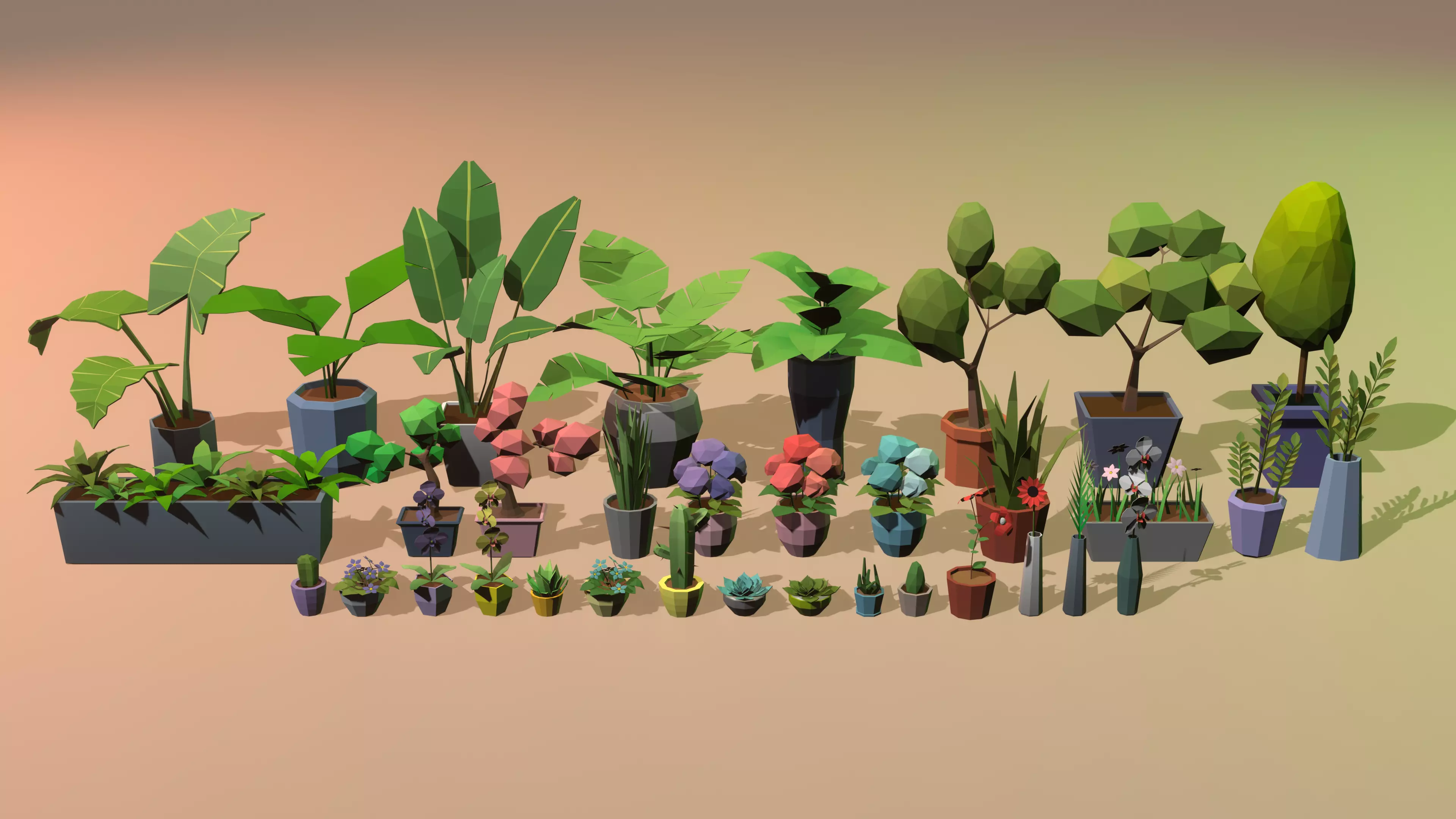 Low Poly Plants for Interior Low-poly 3D model_0