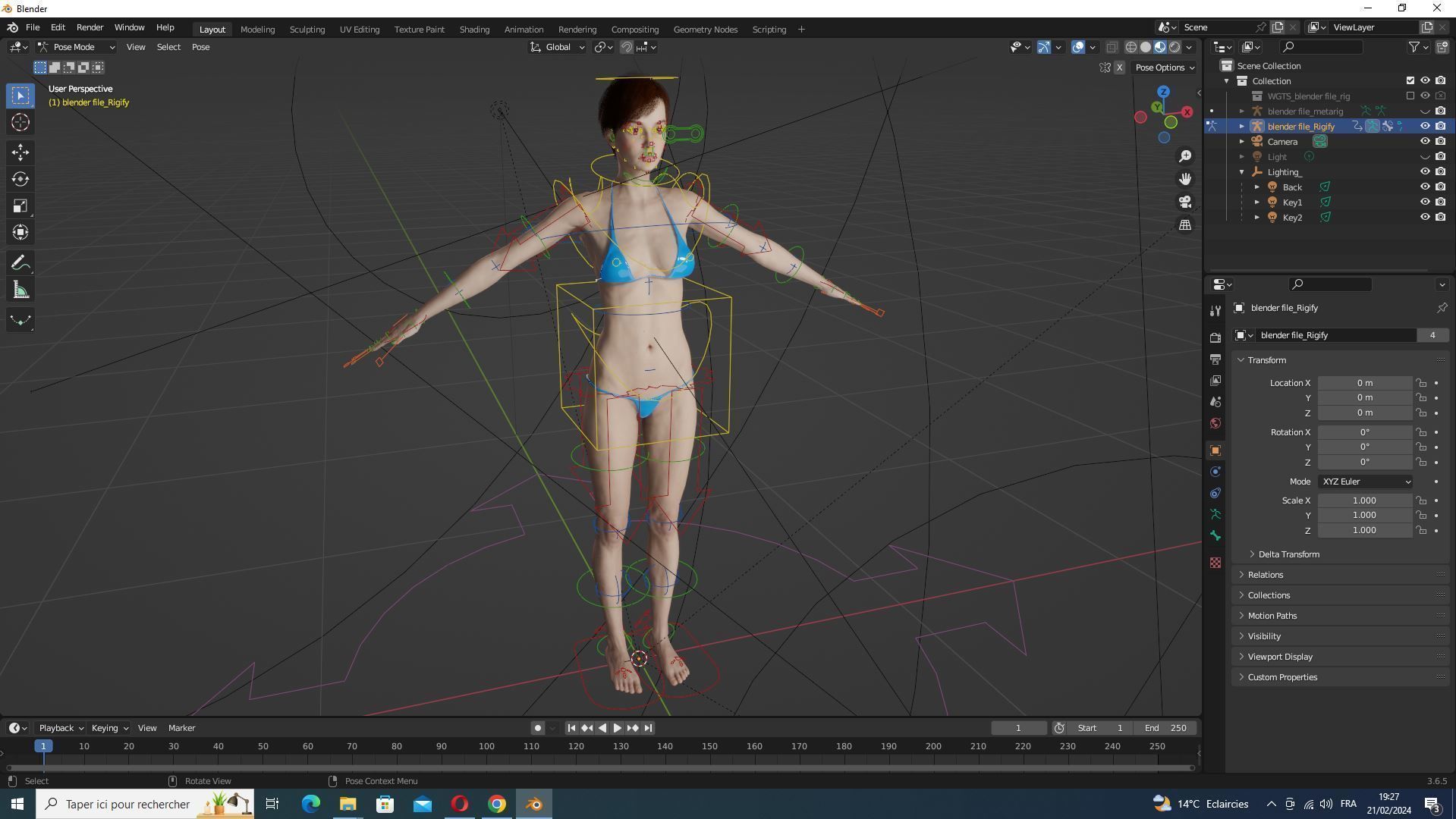 Mariya - Realistic Women With Red Dress  Low-poly 3D model_25