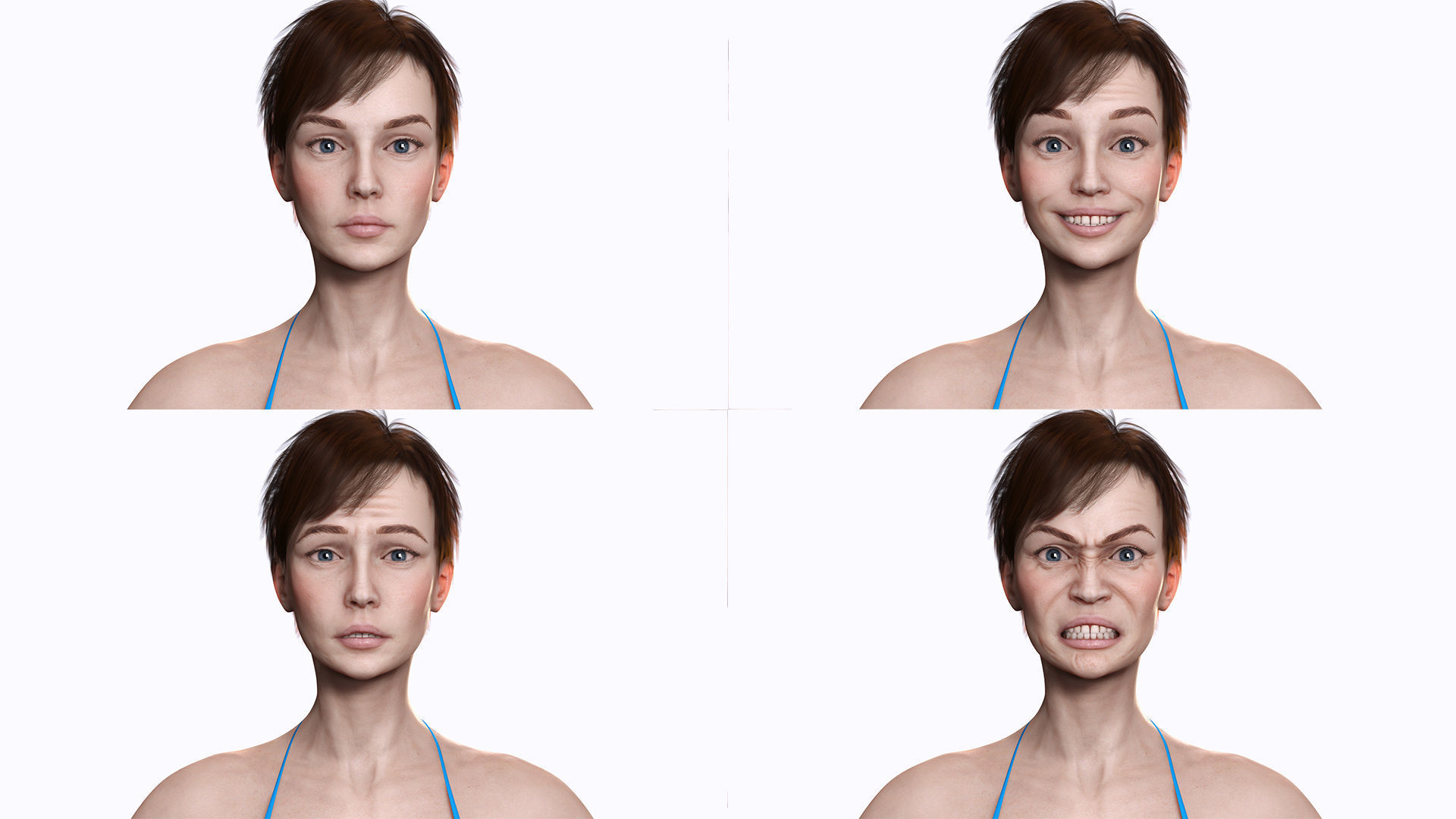 Mariya - Realistic Women With Red Dress  Low-poly 3D model_7