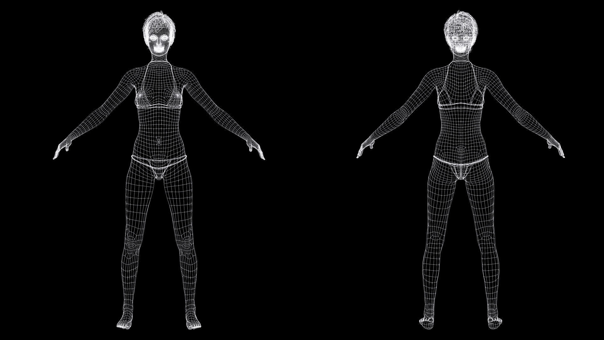 Mariya - Realistic Women With Red Dress  Low-poly 3D model_17