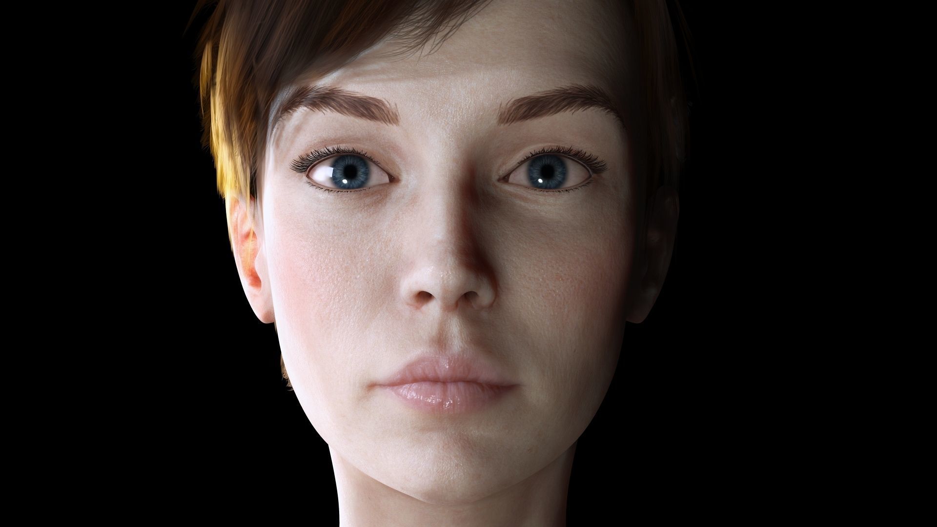 Mariya - Realistic Women With Red Dress  Low-poly 3D model_9