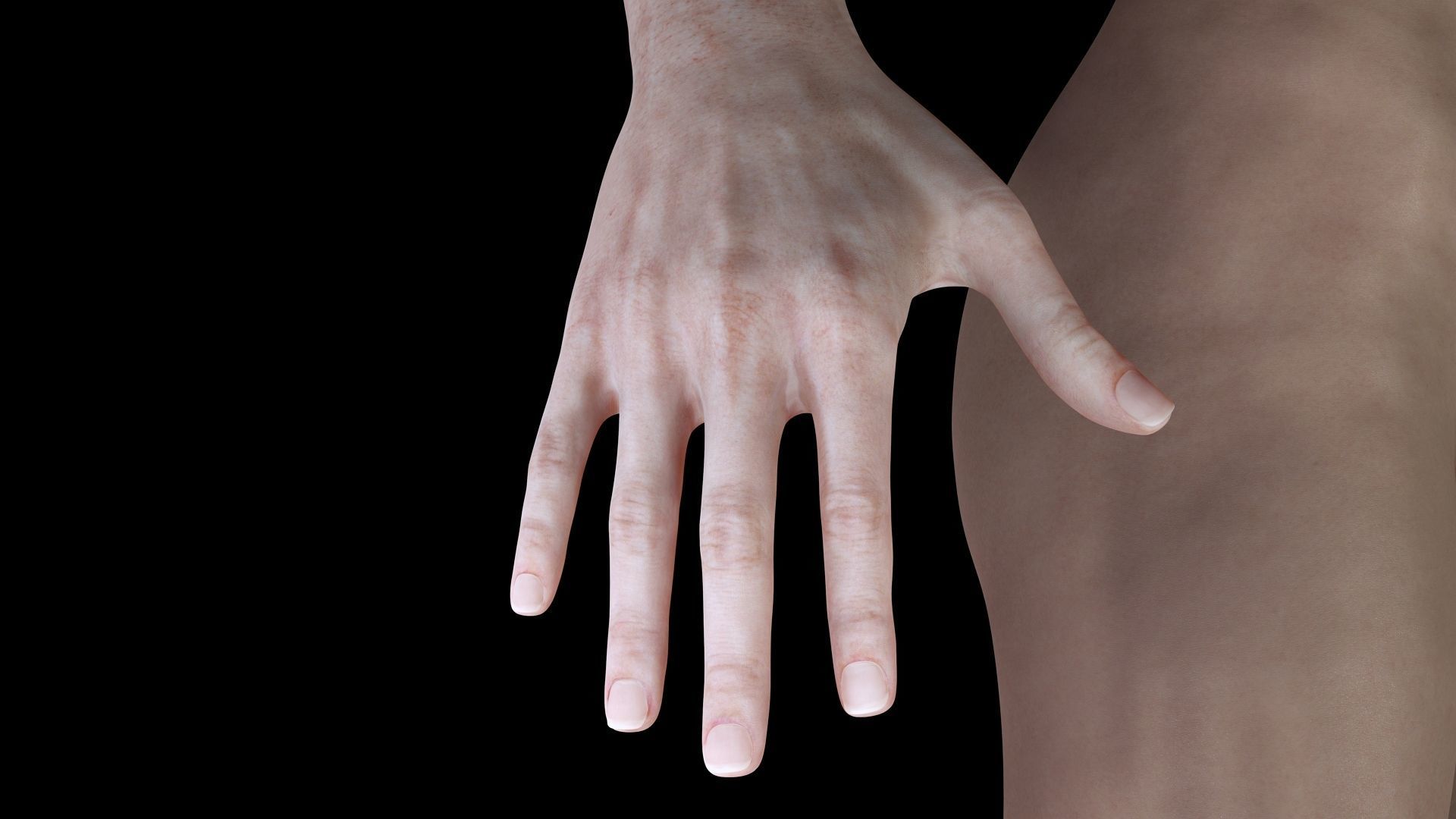 Mariya - Realistic Women With Red Dress  Low-poly 3D model_13