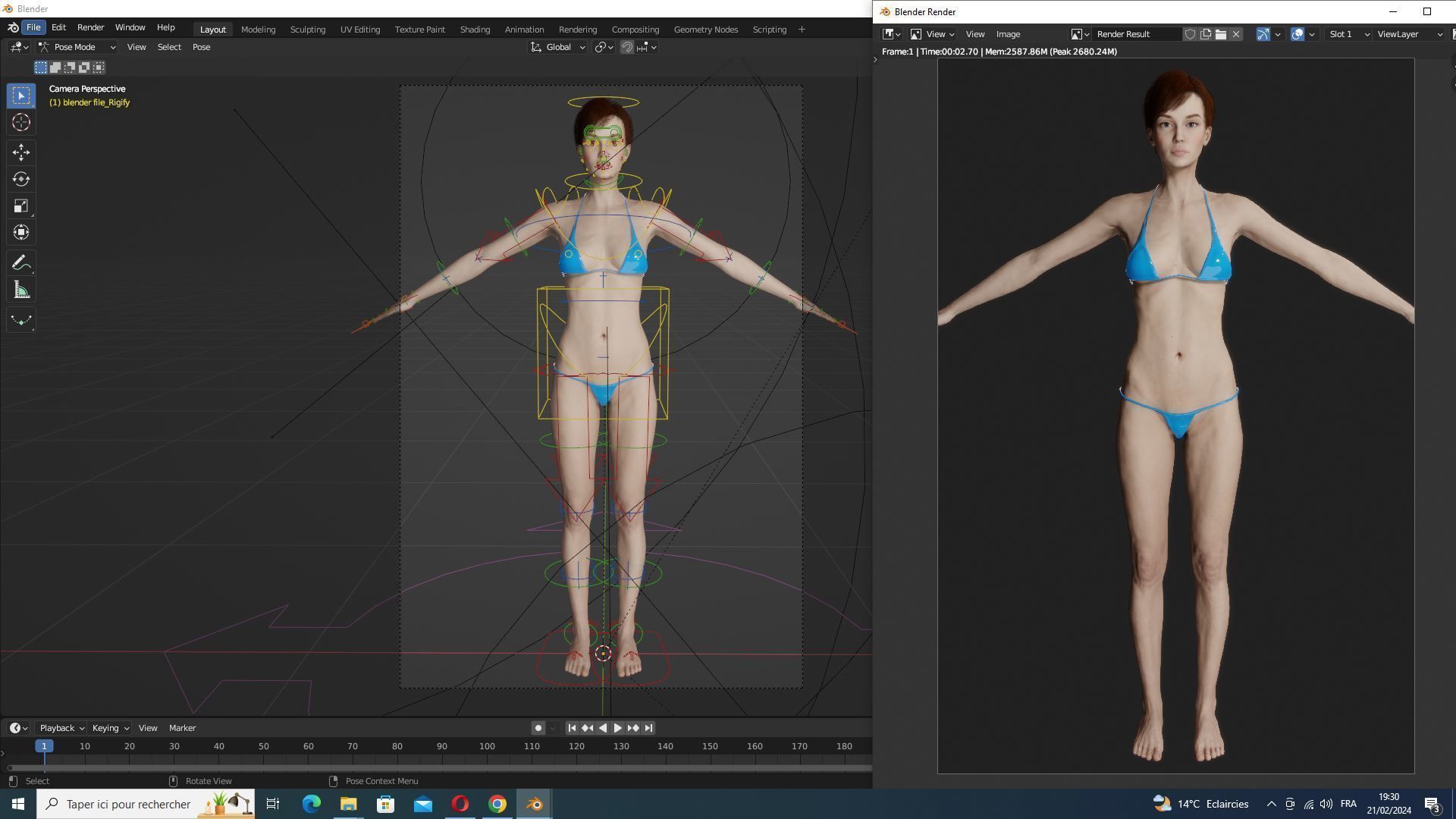 Mariya - Realistic Women With Red Dress  Low-poly 3D model_28