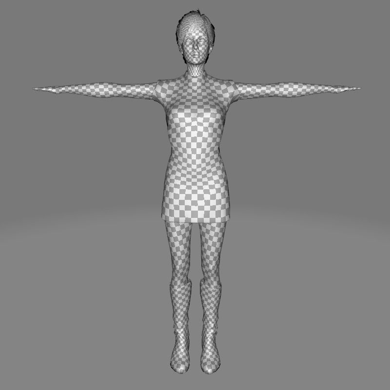 Mariya - Realistic Women With Red Dress  Low-poly 3D model_29