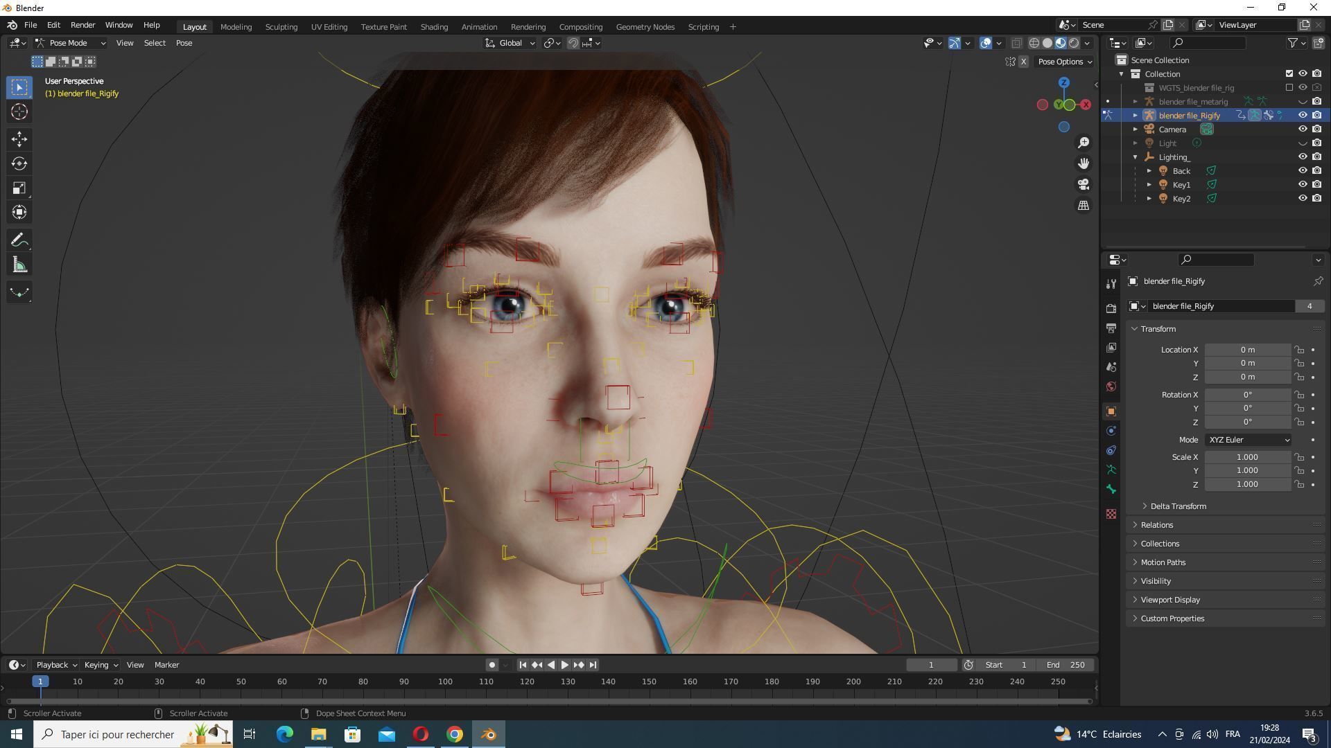 Mariya - Realistic Women With Red Dress  Low-poly 3D model_26