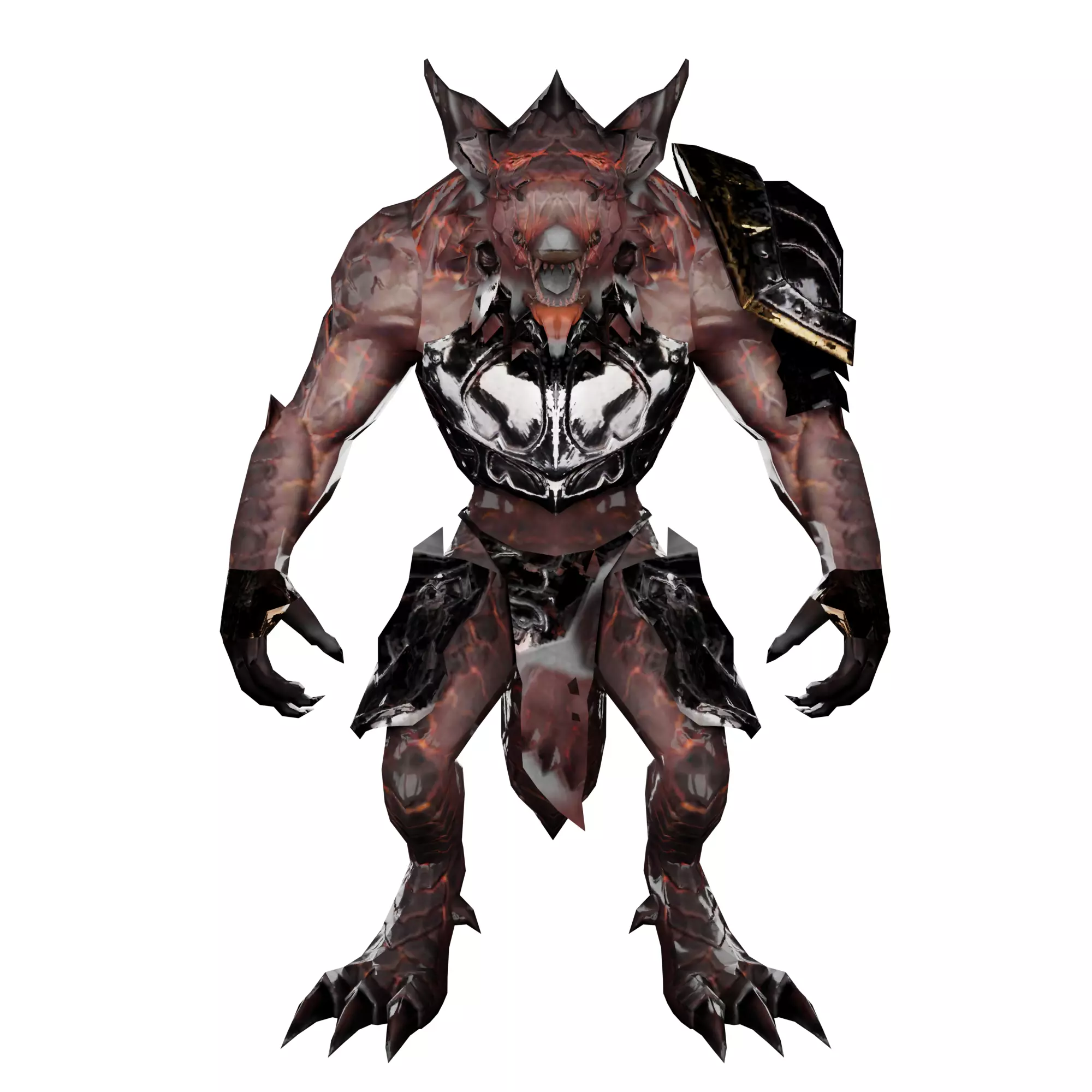 creature Boss monster humanoid Mutant alien 3D model_0